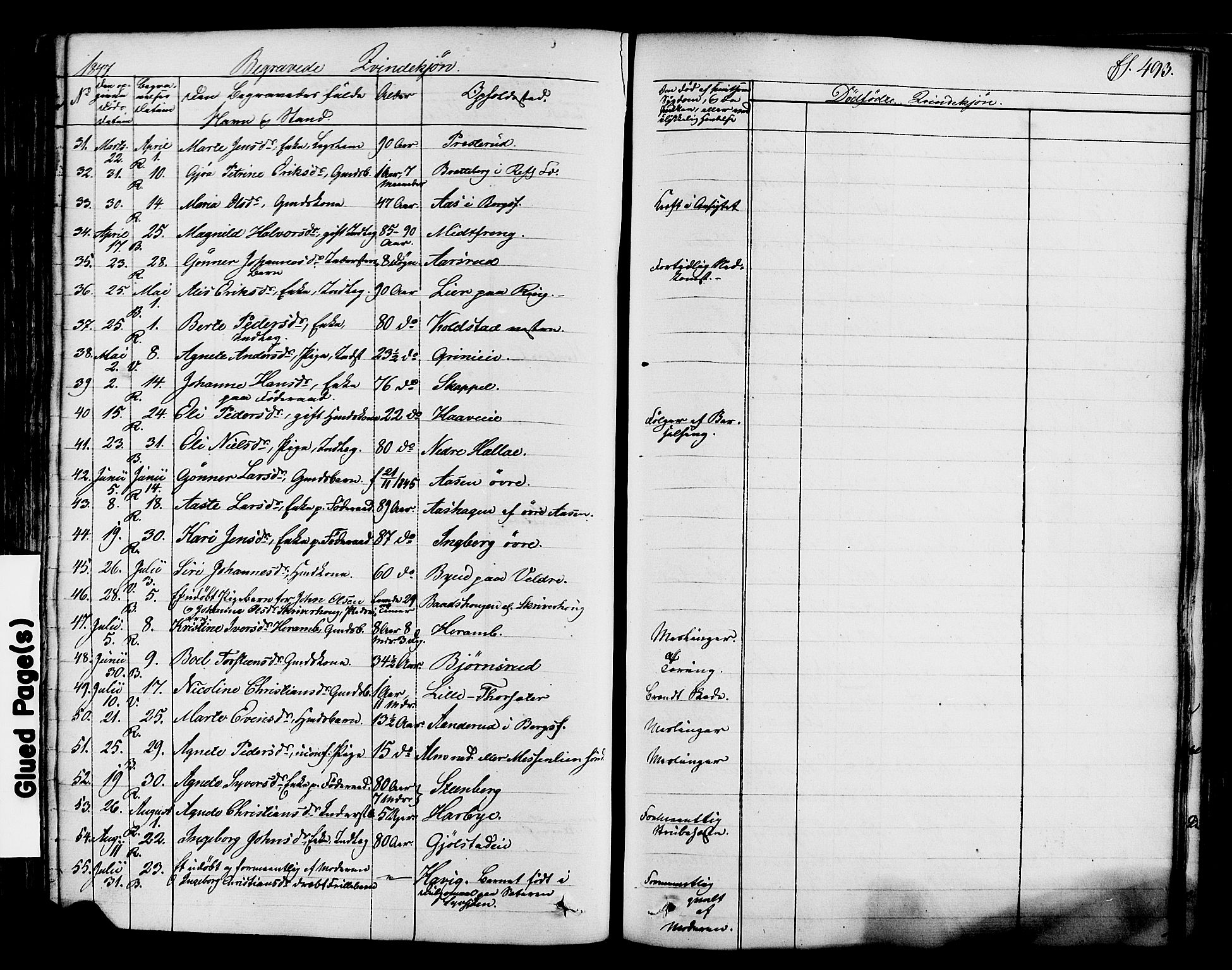 Ringsaker prestekontor, SAH/PREST-014/K/Ka/L0008: Parish register (official) no. 8, 1837-1850, p. 493