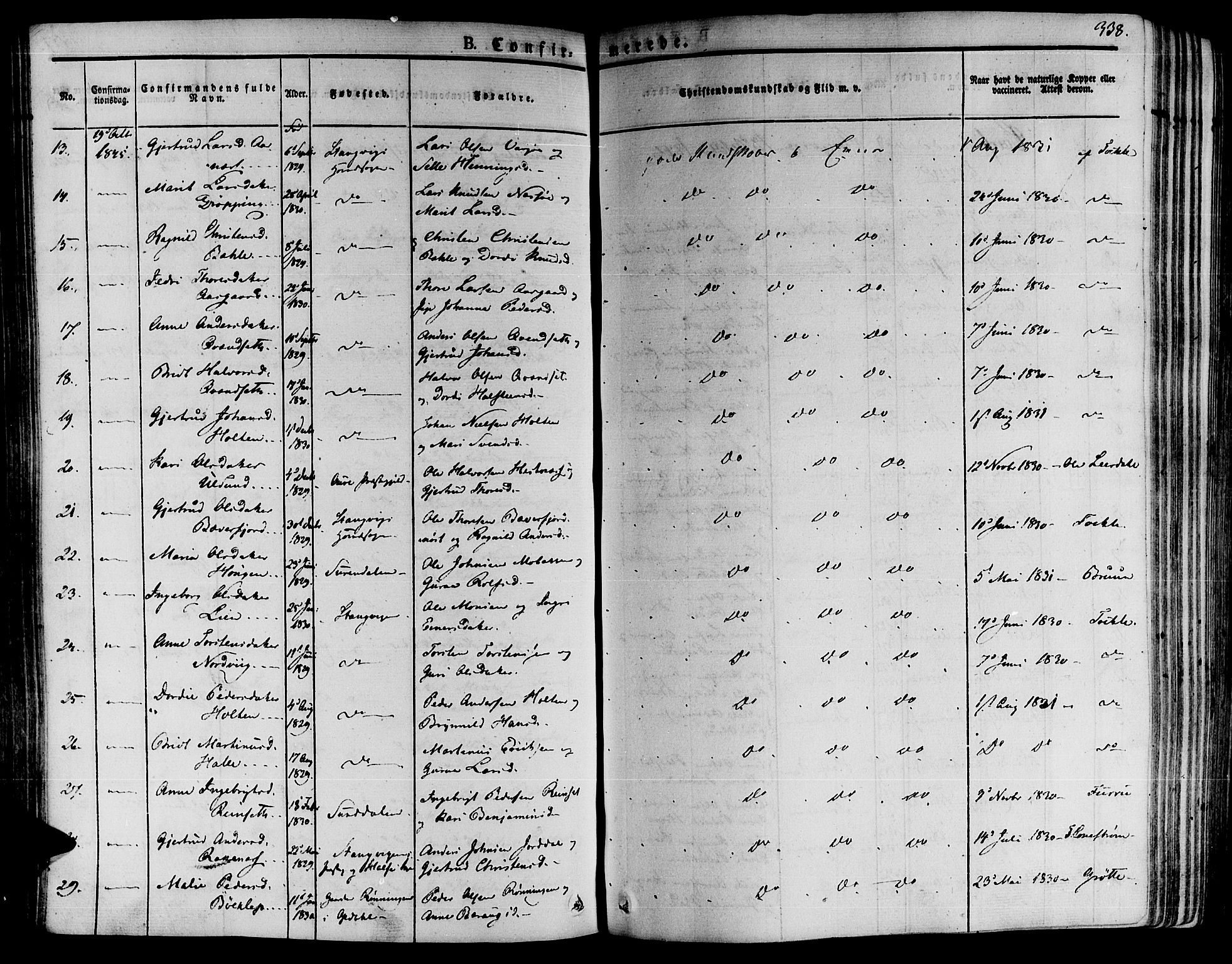 Ministerialprotokoller, klokkerbøker og fødselsregistre - Møre og Romsdal, AV/SAT-A-1454/592/L1024: Parish register (official) no. 592A03 /1, 1831-1849, p. 338