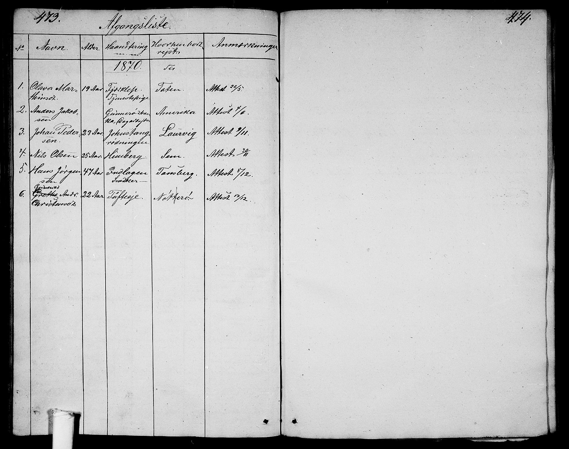 Ramnes kirkebøker, SAKO/A-314/G/Ga/L0002: Parish register (copy) no. I 2, 1848-1870, p. 473-474