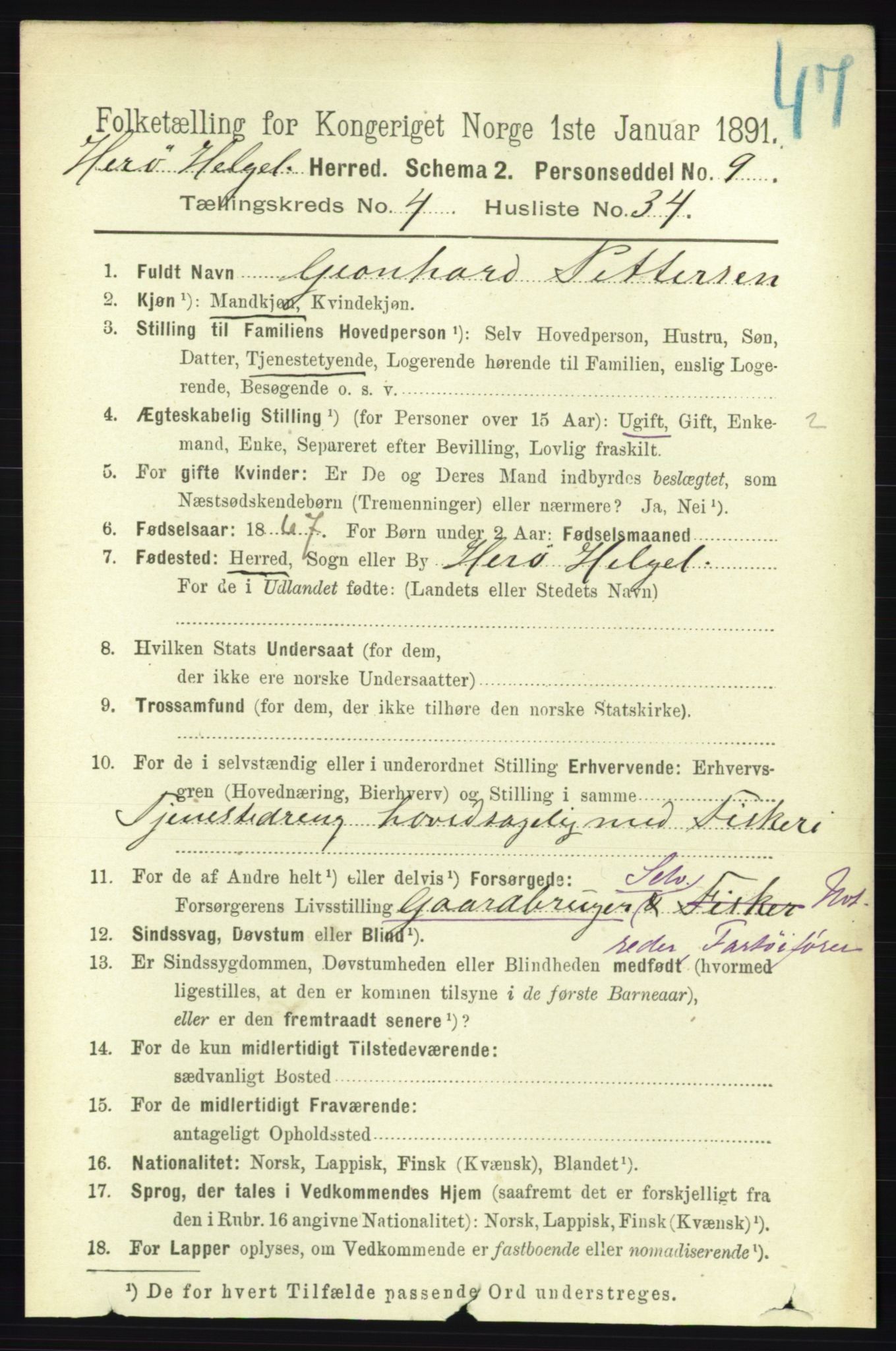 RA, 1891 census for 1818 Herøy, 1891, p. 1137