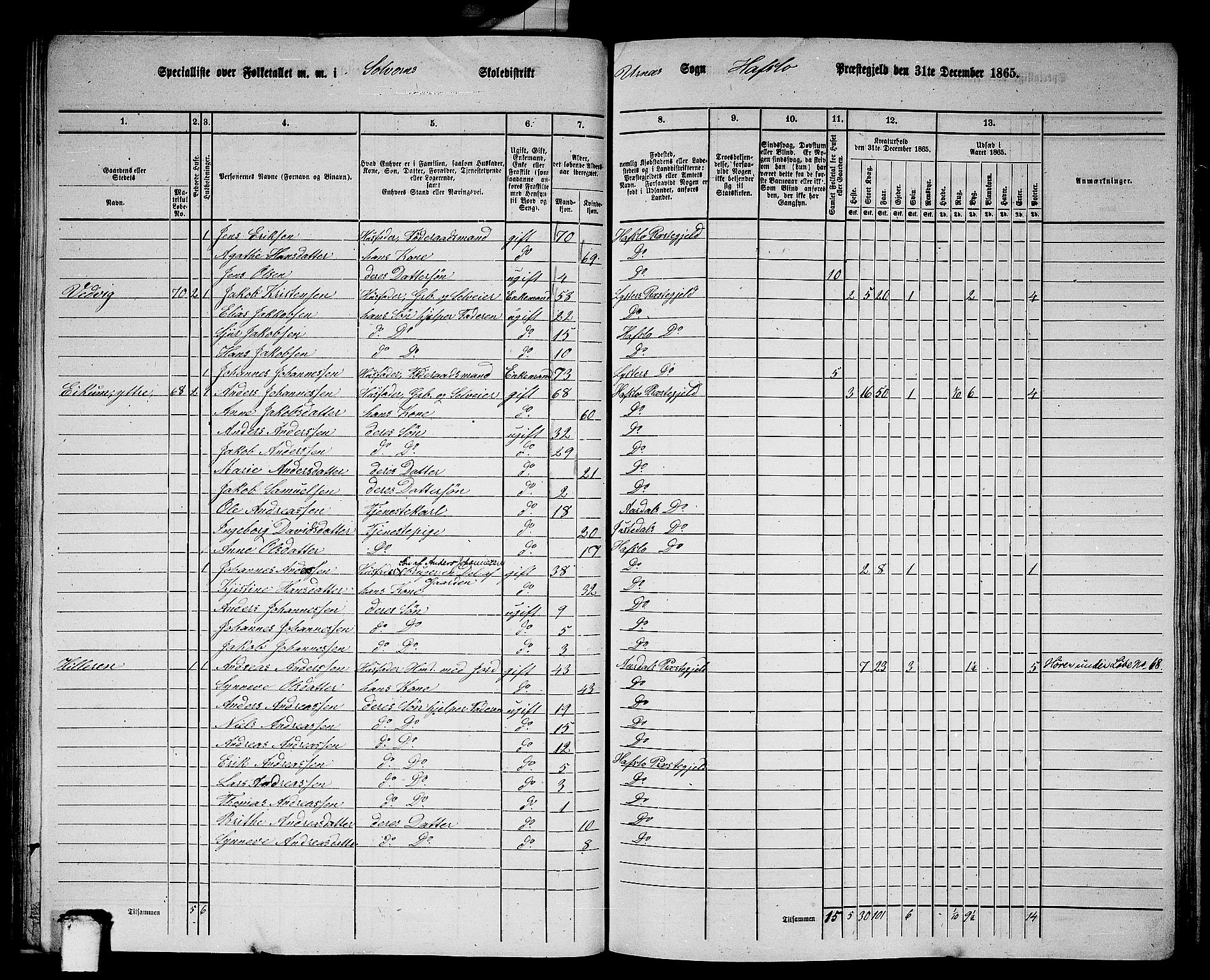 RA, 1865 census for Hafslo, 1865, p. 78