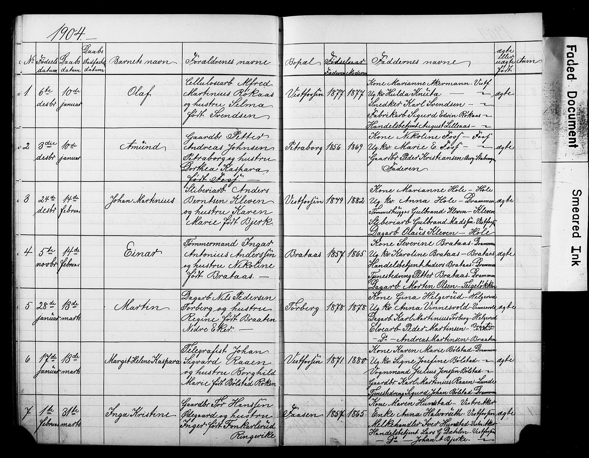 Eiker kirkebøker, AV/SAKO-A-4/F/Fb/L0008: Parish register (official) no. II 8, 1902-1913