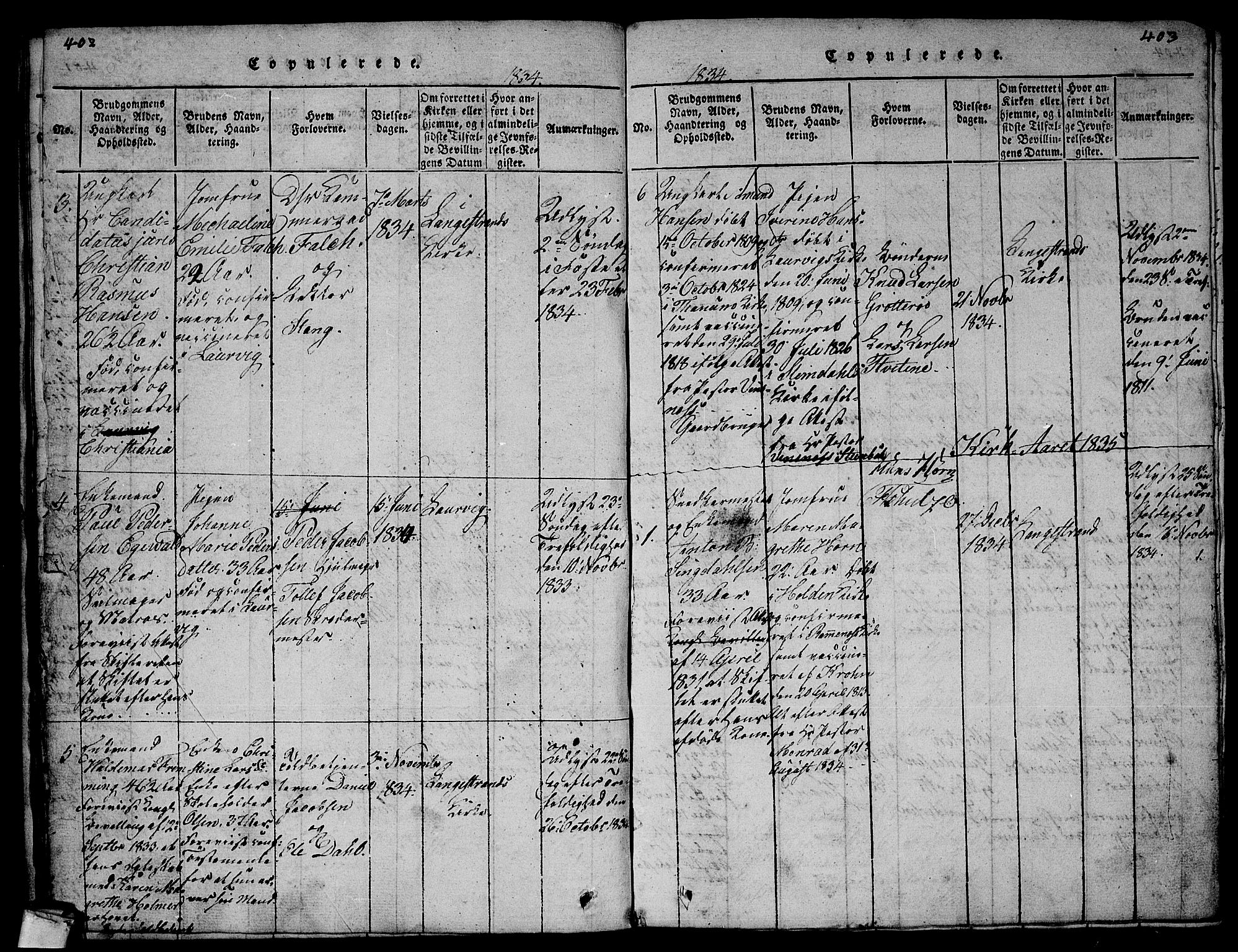 Larvik kirkebøker, AV/SAKO-A-352/G/Gb/L0001: Parish register (copy) no. II 1, 1818-1843, p. 402-403