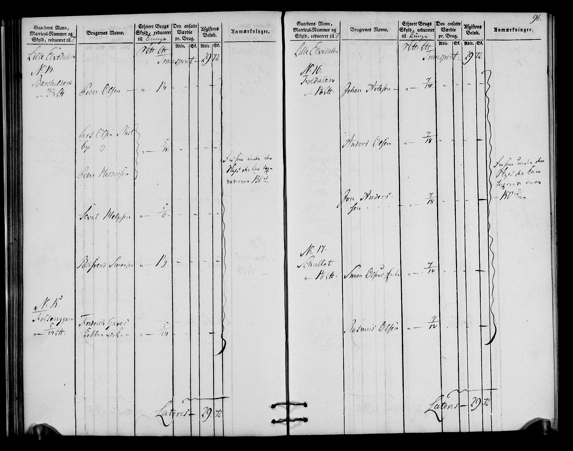 Rentekammeret inntil 1814, Realistisk ordnet avdeling, AV/RA-EA-4070/N/Ne/Nea/L0030: Østerdal fogderi. Oppebørselsregister, 1803-1804, p. 99