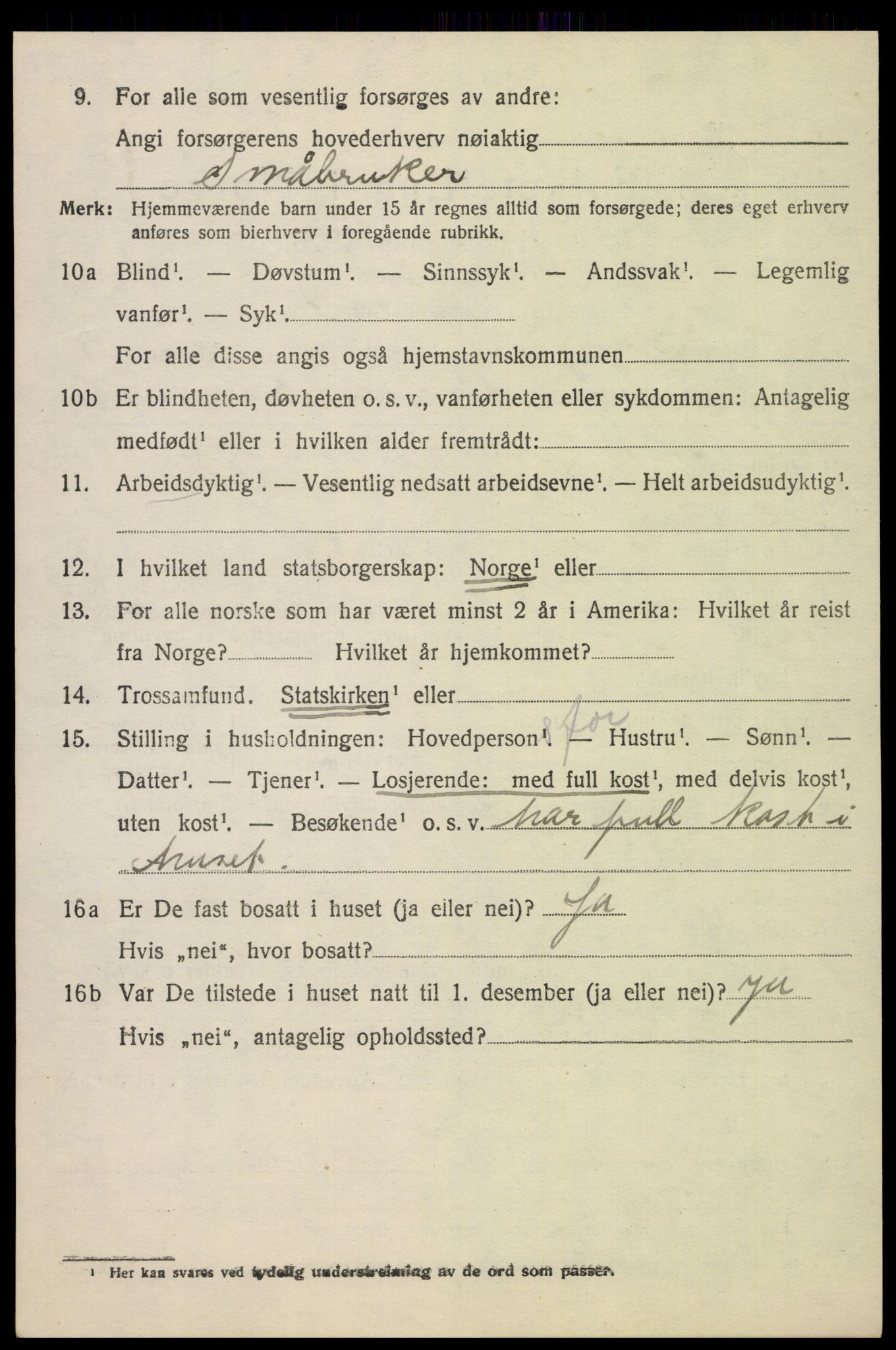 SAH, 1920 census for Fåberg, 1920, p. 15327