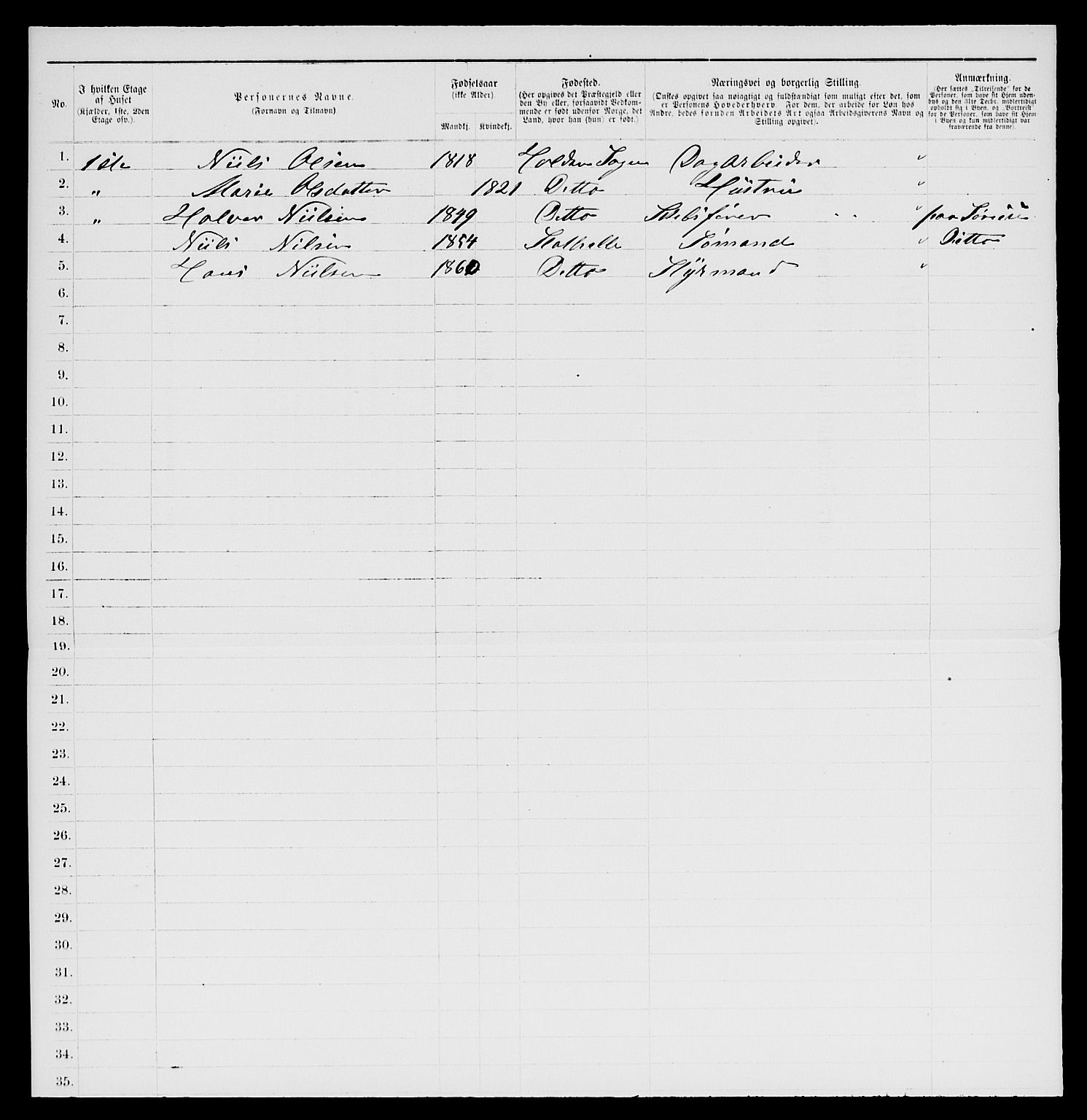 SAKO, 1885 census for 0803 Stathelle, 1885, p. 179