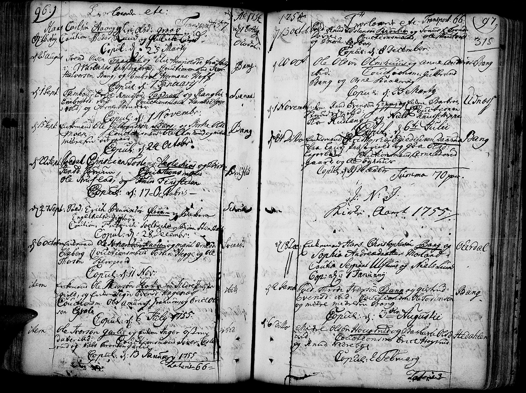 Aurdal prestekontor, SAH/PREST-126/H/Ha/Haa/L0004: Parish register (official) no. 4, 1730-1762, p. 96-97