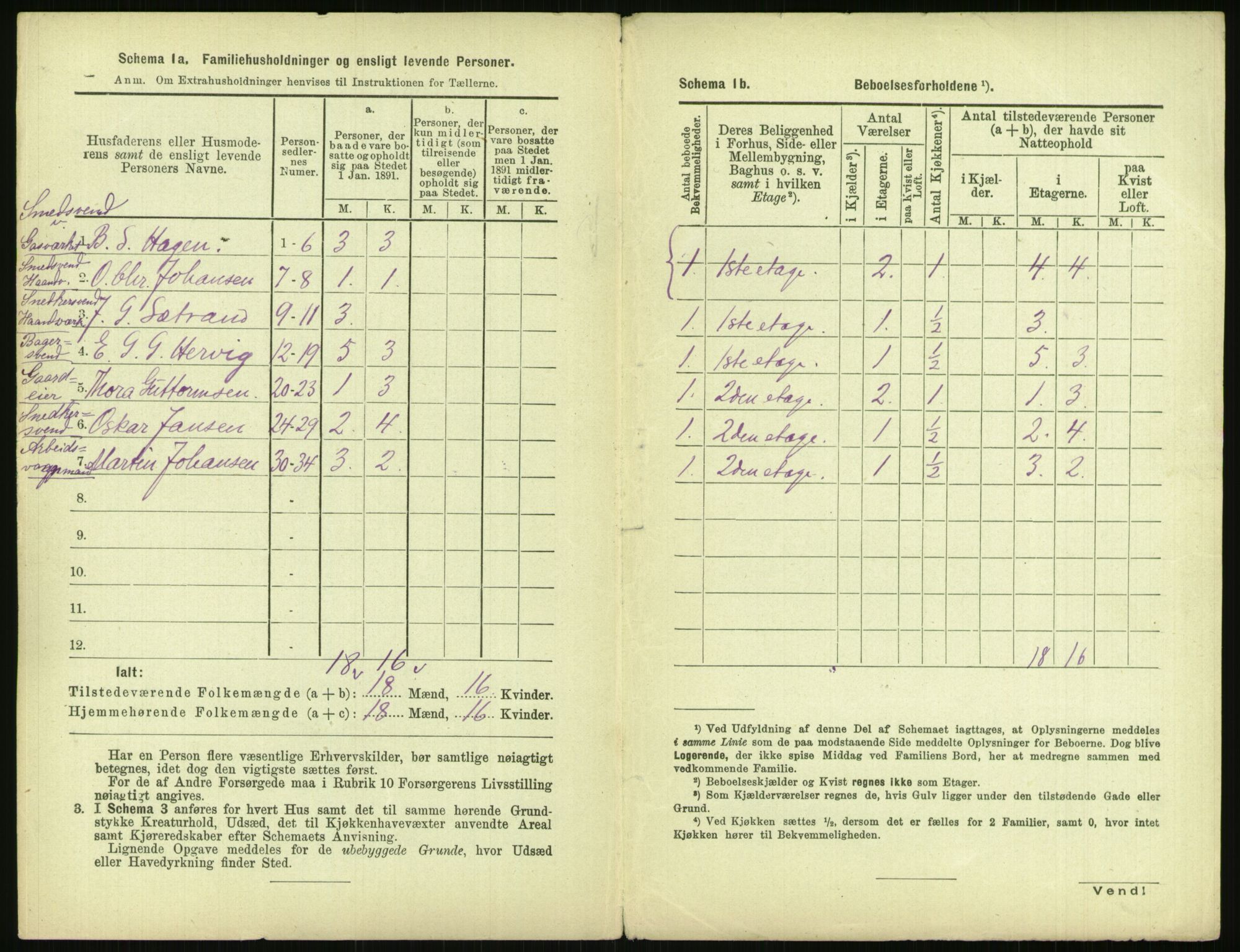 RA, 1891 census for 0301 Kristiania, 1891, p. 142133