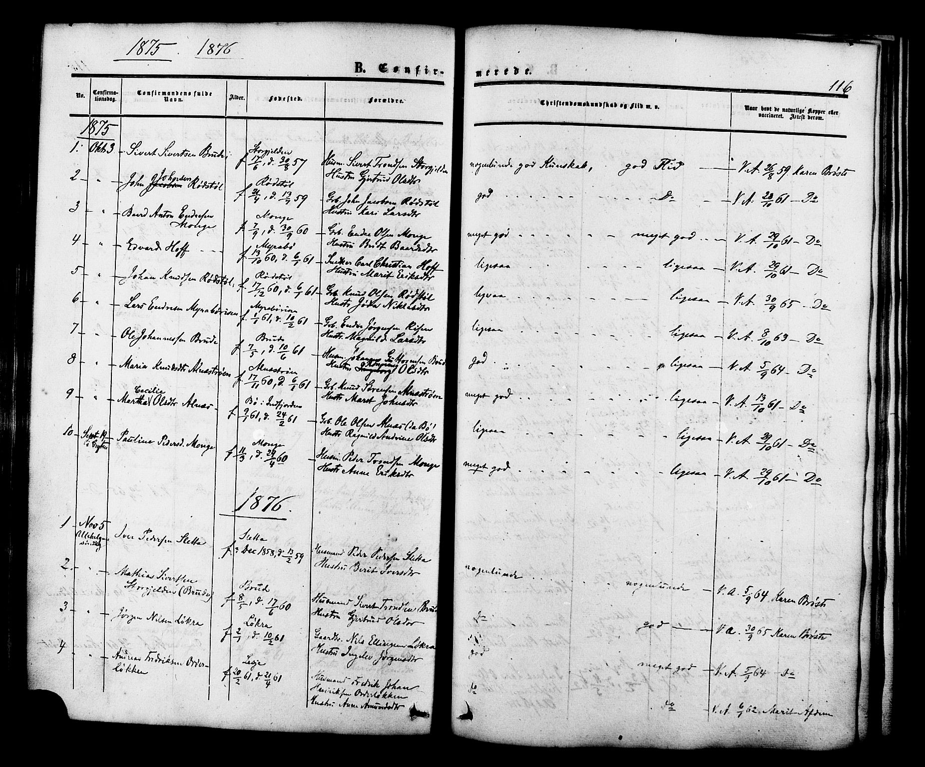 Ministerialprotokoller, klokkerbøker og fødselsregistre - Møre og Romsdal, AV/SAT-A-1454/546/L0594: Parish register (official) no. 546A02, 1854-1882, p. 116