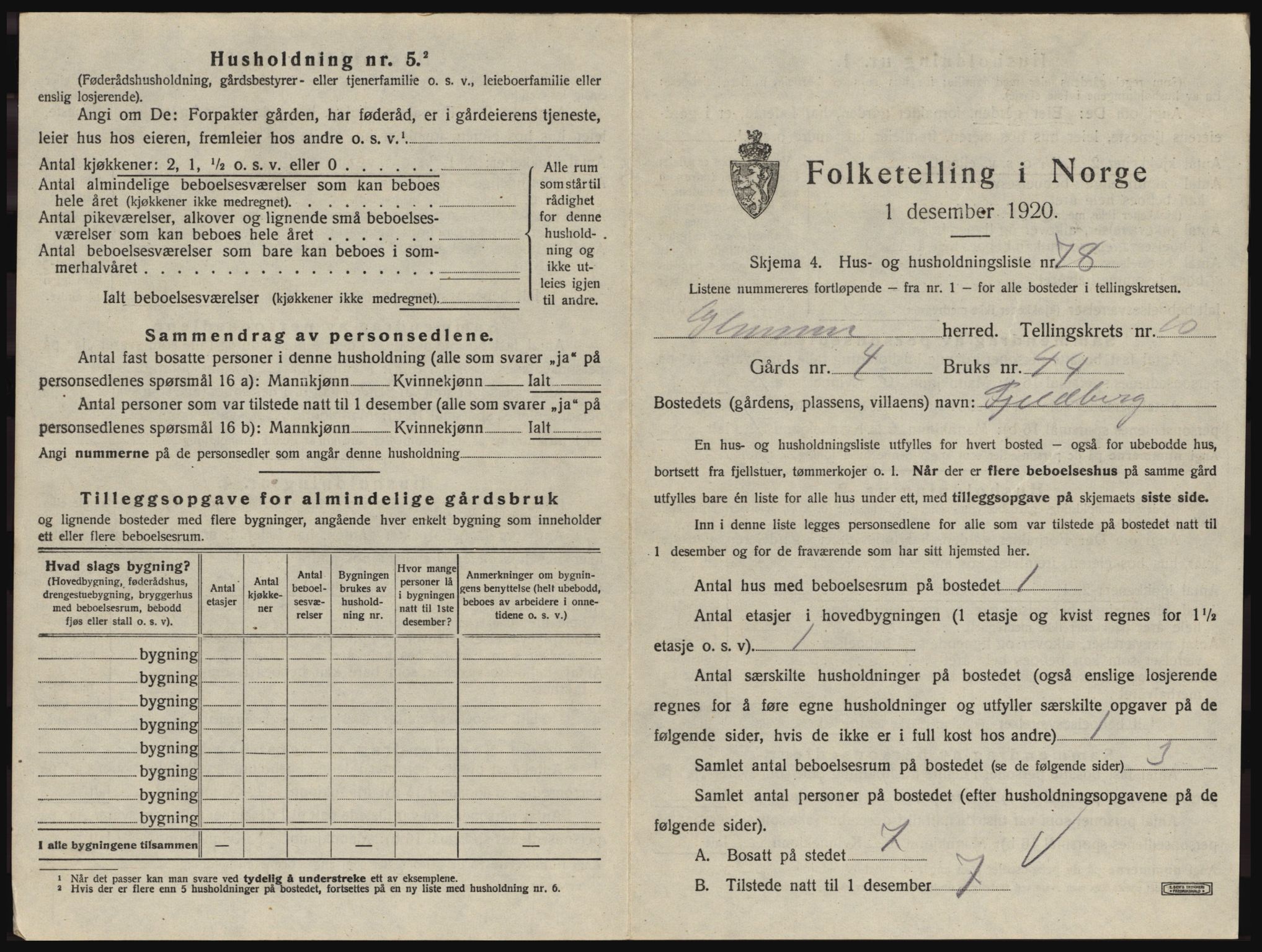 SAO, 1920 census for Glemmen, 1920, p. 2079