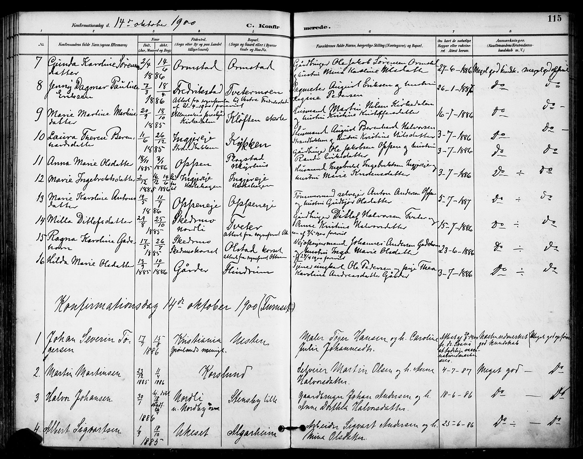 Ullensaker prestekontor Kirkebøker, SAO/A-10236a/F/Fa/L0020: Parish register (official) no. I 20, 1892-1902, p. 115