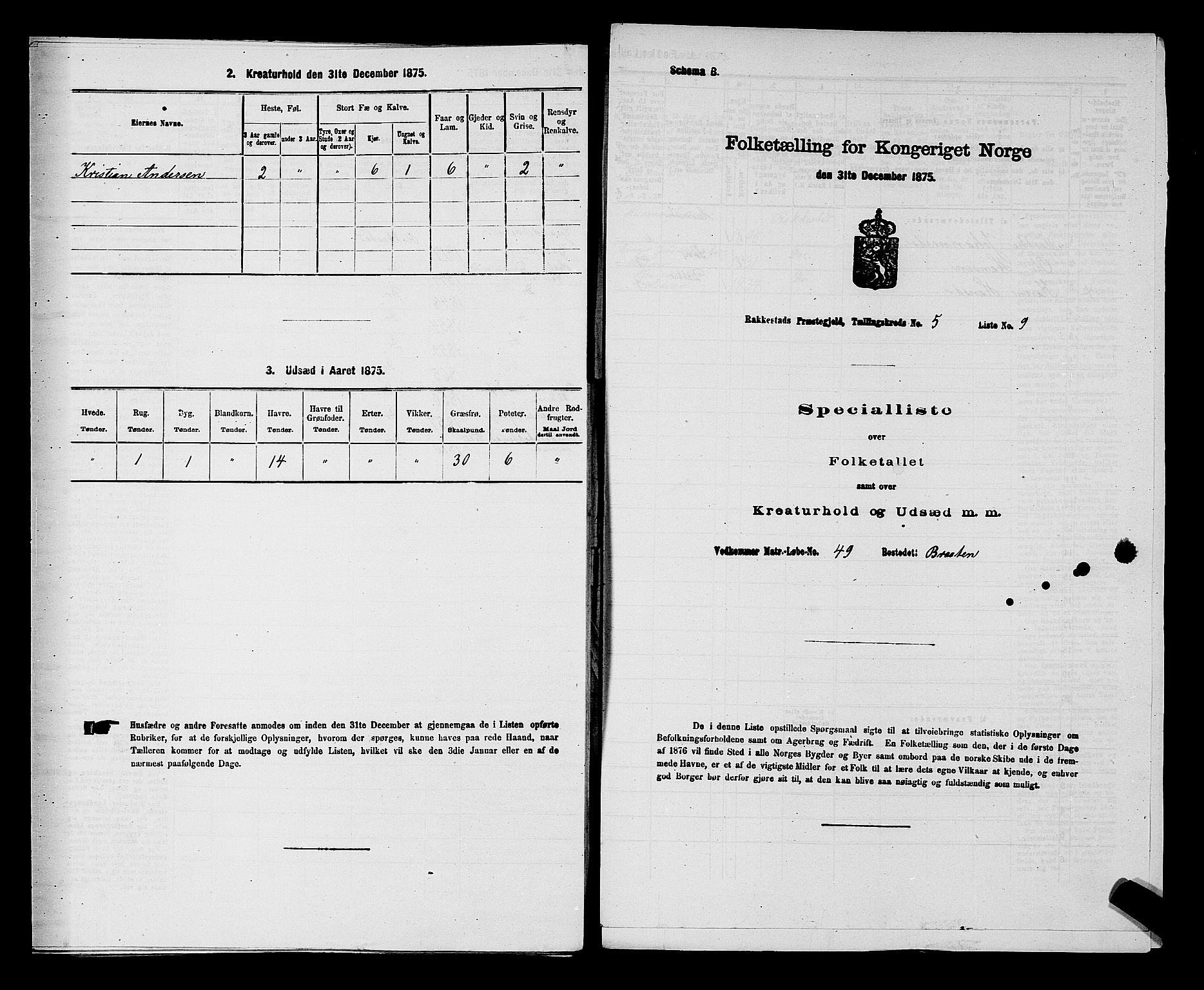 RA, 1875 census for 0128P Rakkestad, 1875, p. 664