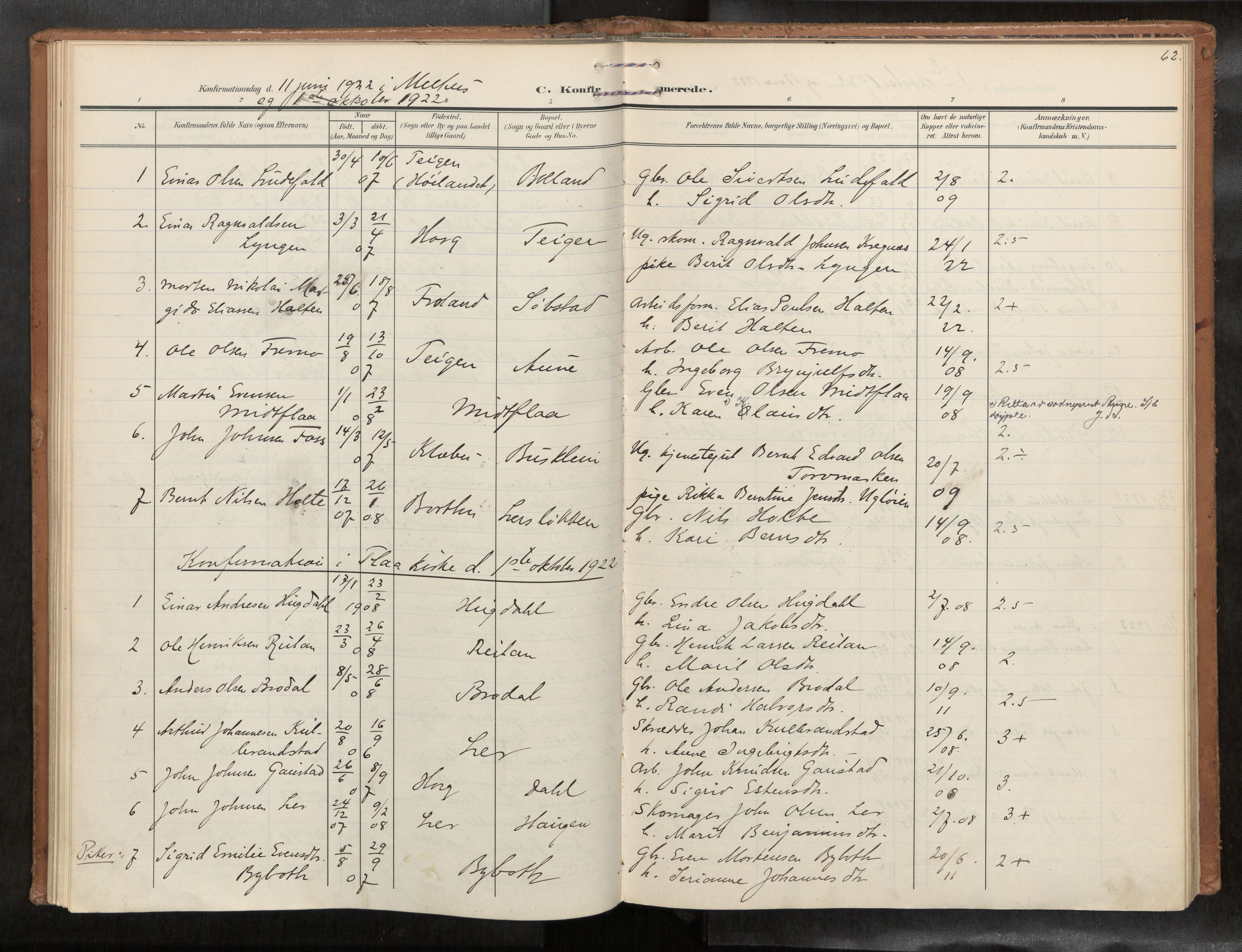 Ministerialprotokoller, klokkerbøker og fødselsregistre - Sør-Trøndelag, AV/SAT-A-1456/693/L1119b: Parish register (official) no. 693A02, 1906-1936, p. 62