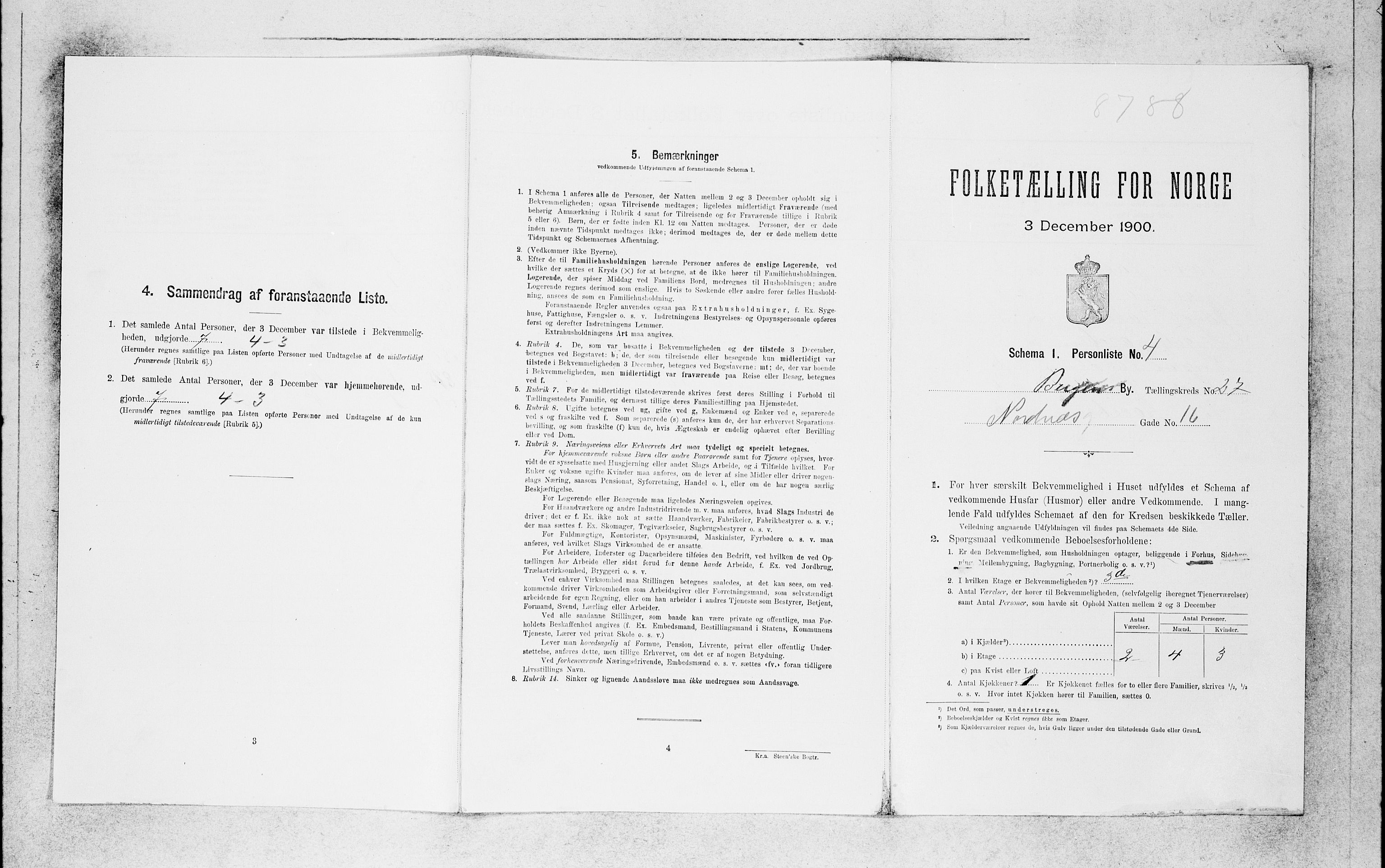 SAB, 1900 census for Bergen, 1900, p. 5700