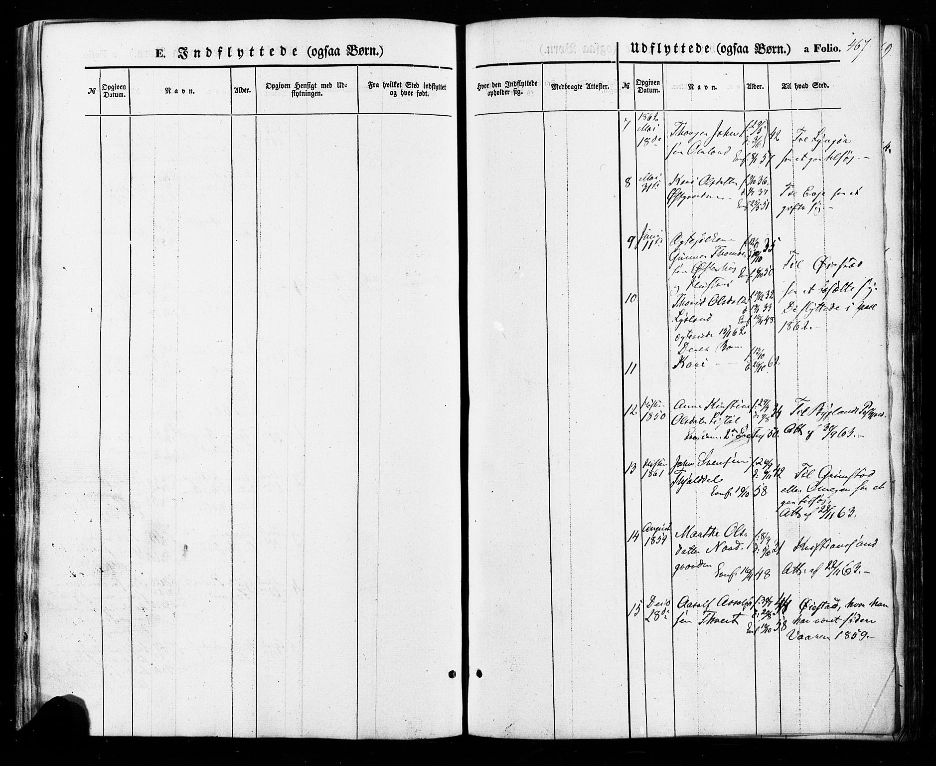 Åseral sokneprestkontor, SAK/1111-0051/F/Fa/L0002: Parish register (official) no. A 2, 1854-1884, p. 467