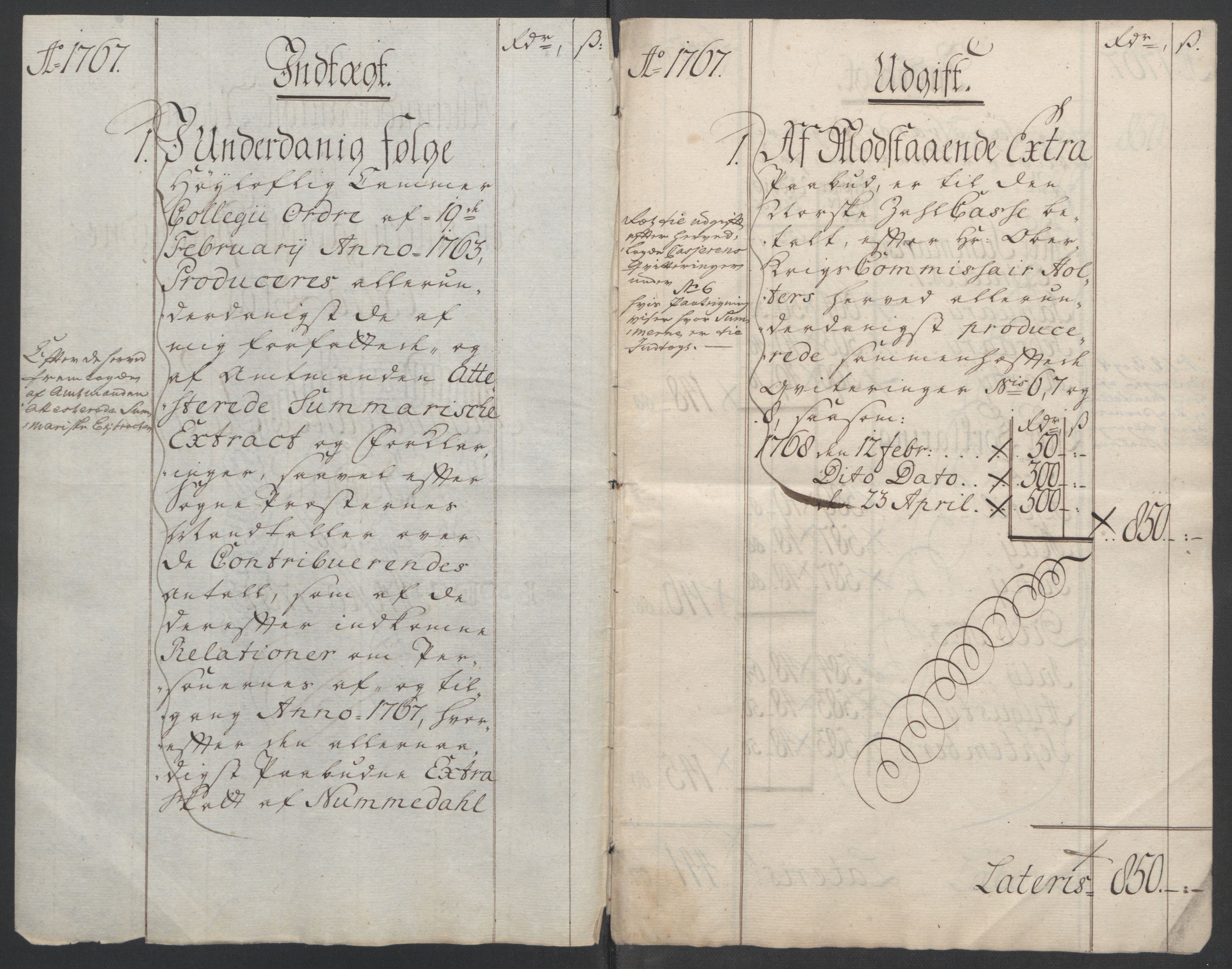 Rentekammeret inntil 1814, Reviderte regnskaper, Fogderegnskap, AV/RA-EA-4092/R24/L1672: Ekstraskatten Numedal og Sandsvær, 1762-1767, p. 321