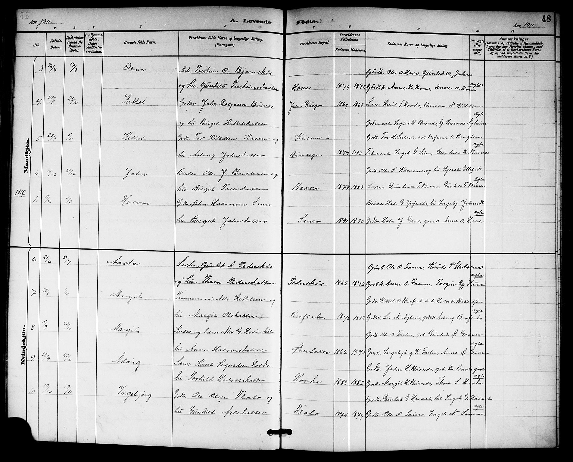 Gransherad kirkebøker, SAKO/A-267/G/Gb/L0003: Parish register (copy) no. II 3, 1887-1921, p. 48