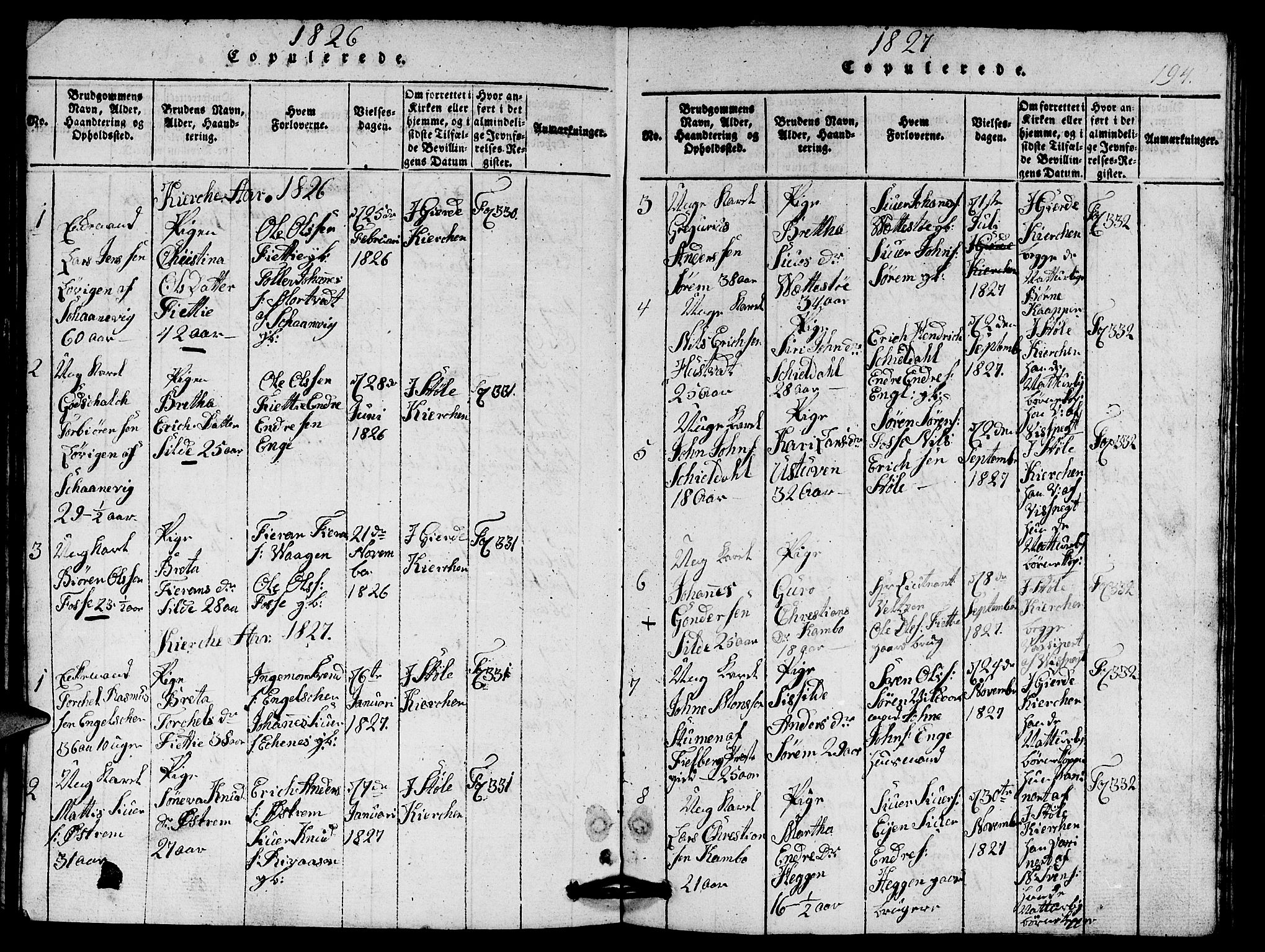 Etne sokneprestembete, SAB/A-75001/H/Hab: Parish register (copy) no. A 1, 1815-1849, p. 194