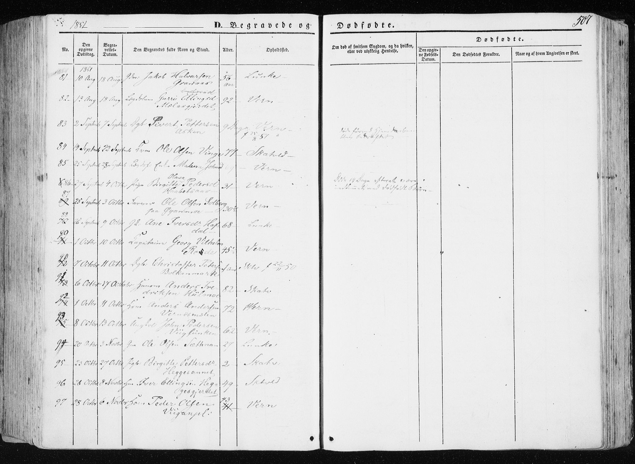 Ministerialprotokoller, klokkerbøker og fødselsregistre - Nord-Trøndelag, SAT/A-1458/709/L0074: Parish register (official) no. 709A14, 1845-1858, p. 507