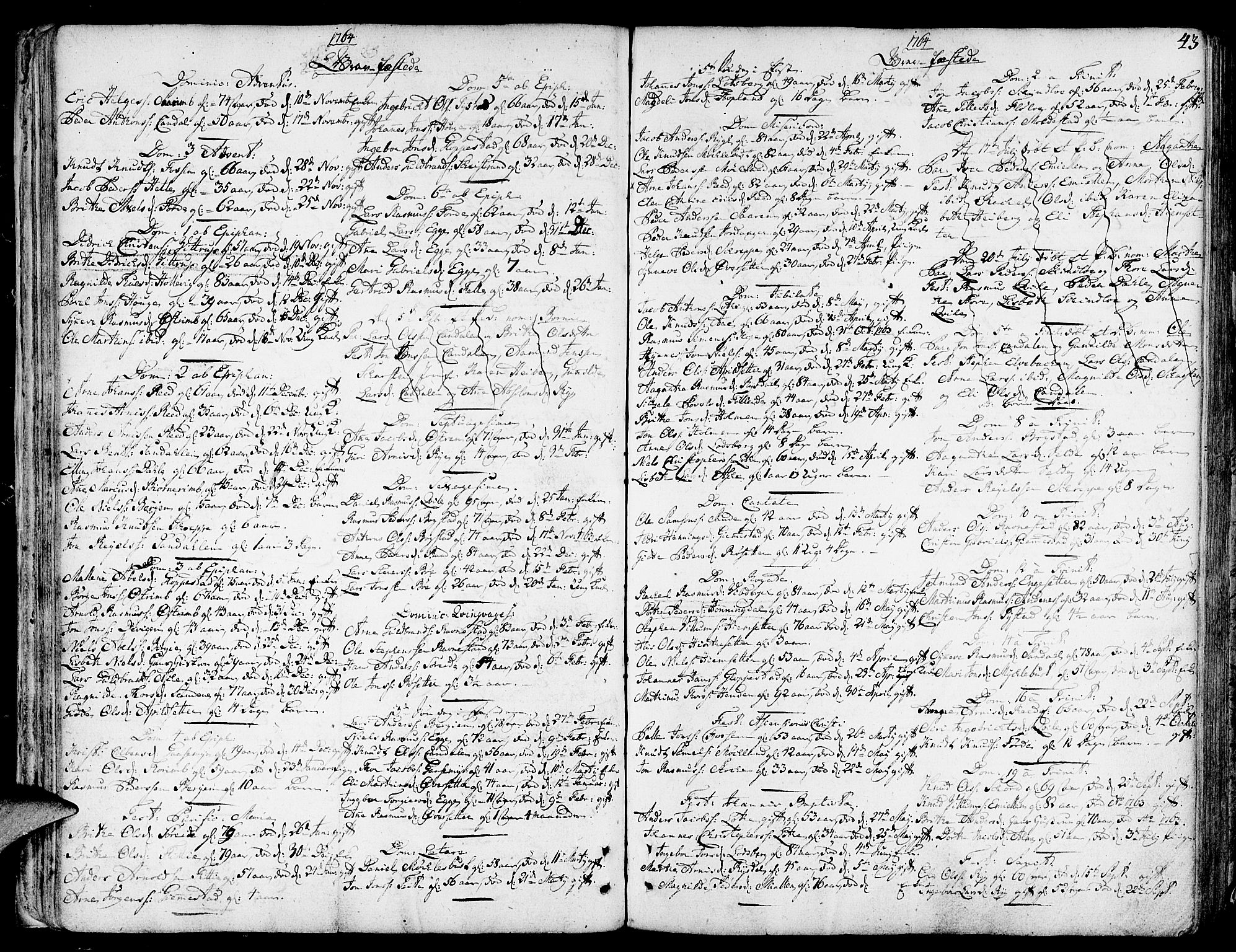 Gloppen sokneprestembete, AV/SAB-A-80101/H/Haa/Haaa/L0004: Parish register (official) no. A 4, 1758-1784, p. 43