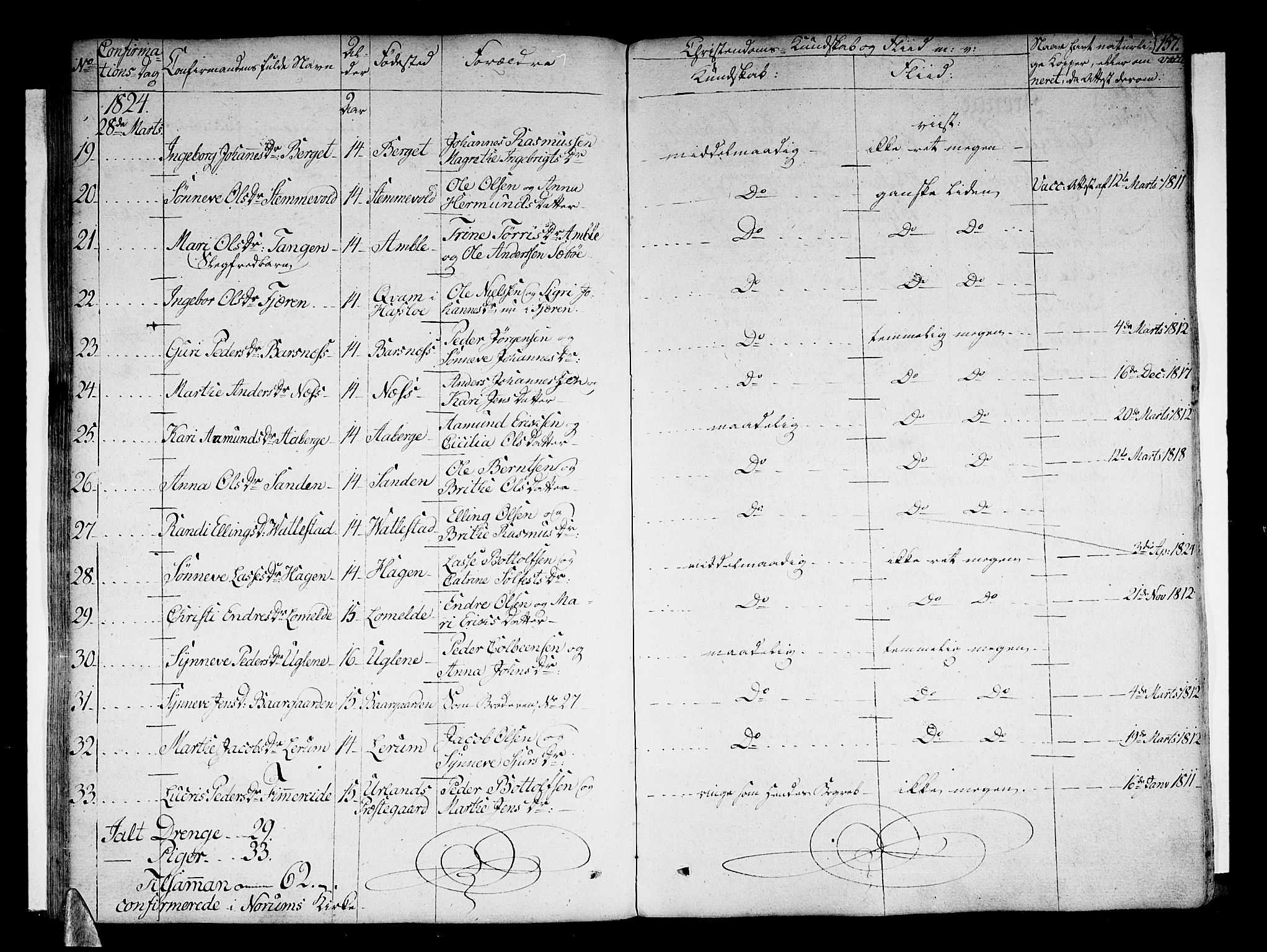 Sogndal sokneprestembete, AV/SAB-A-81301/H/Haa/Haaa/L0010: Parish register (official) no. A 10, 1821-1838, p. 157