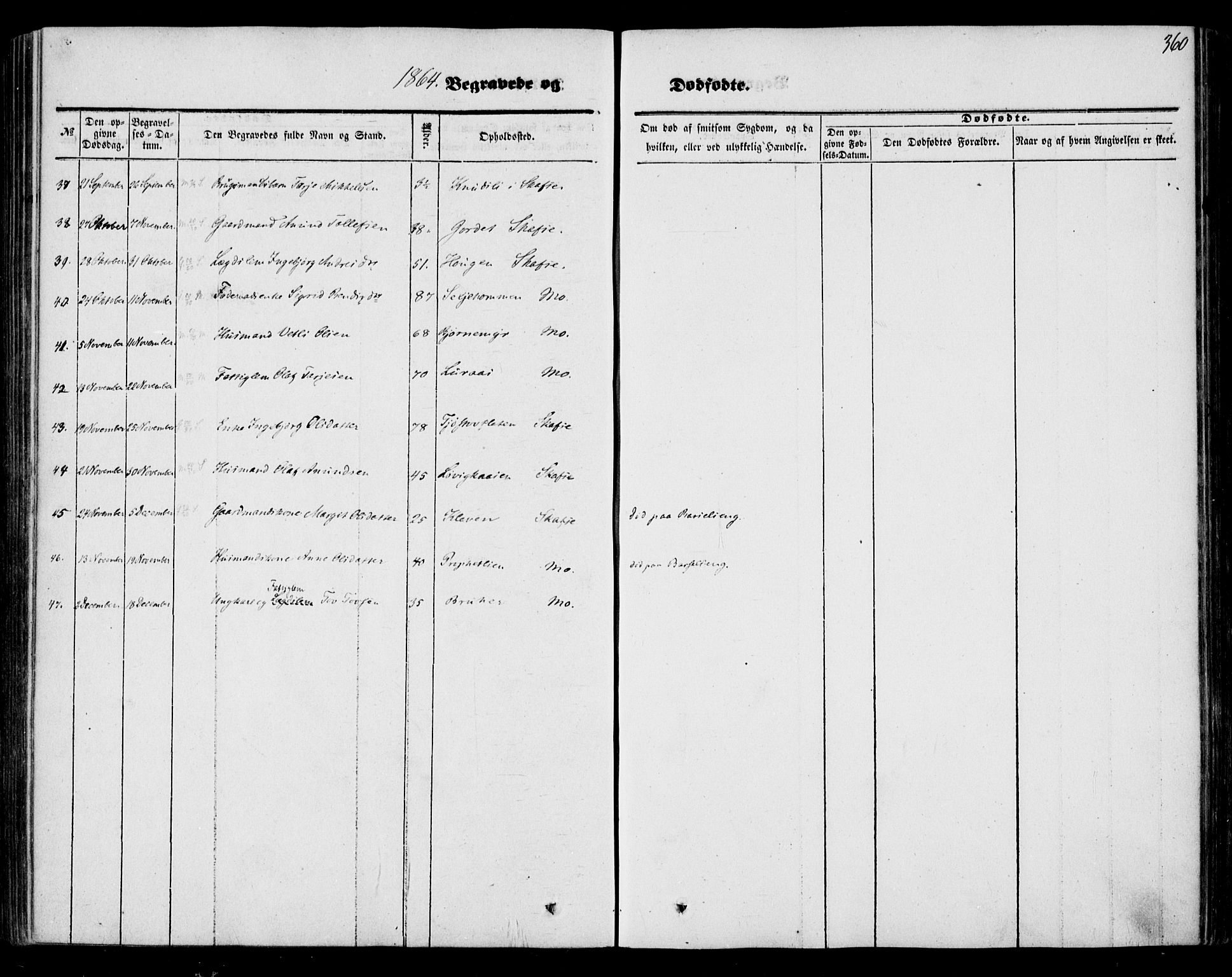 Mo kirkebøker, AV/SAKO-A-286/F/Fa/L0005: Parish register (official) no. I 5, 1844-1864, p. 360