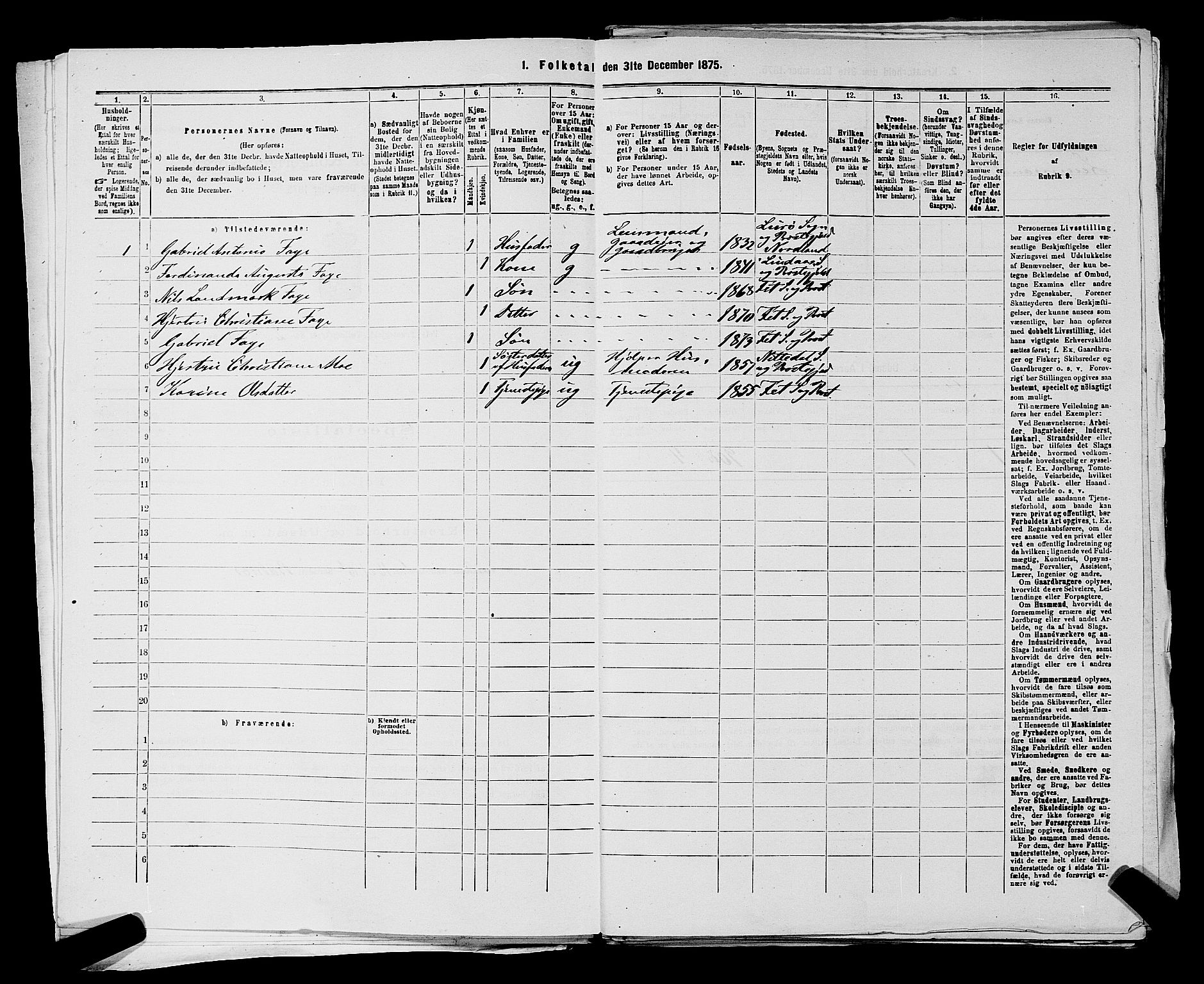 RA, 1875 census for 0227P Fet, 1875, p. 208