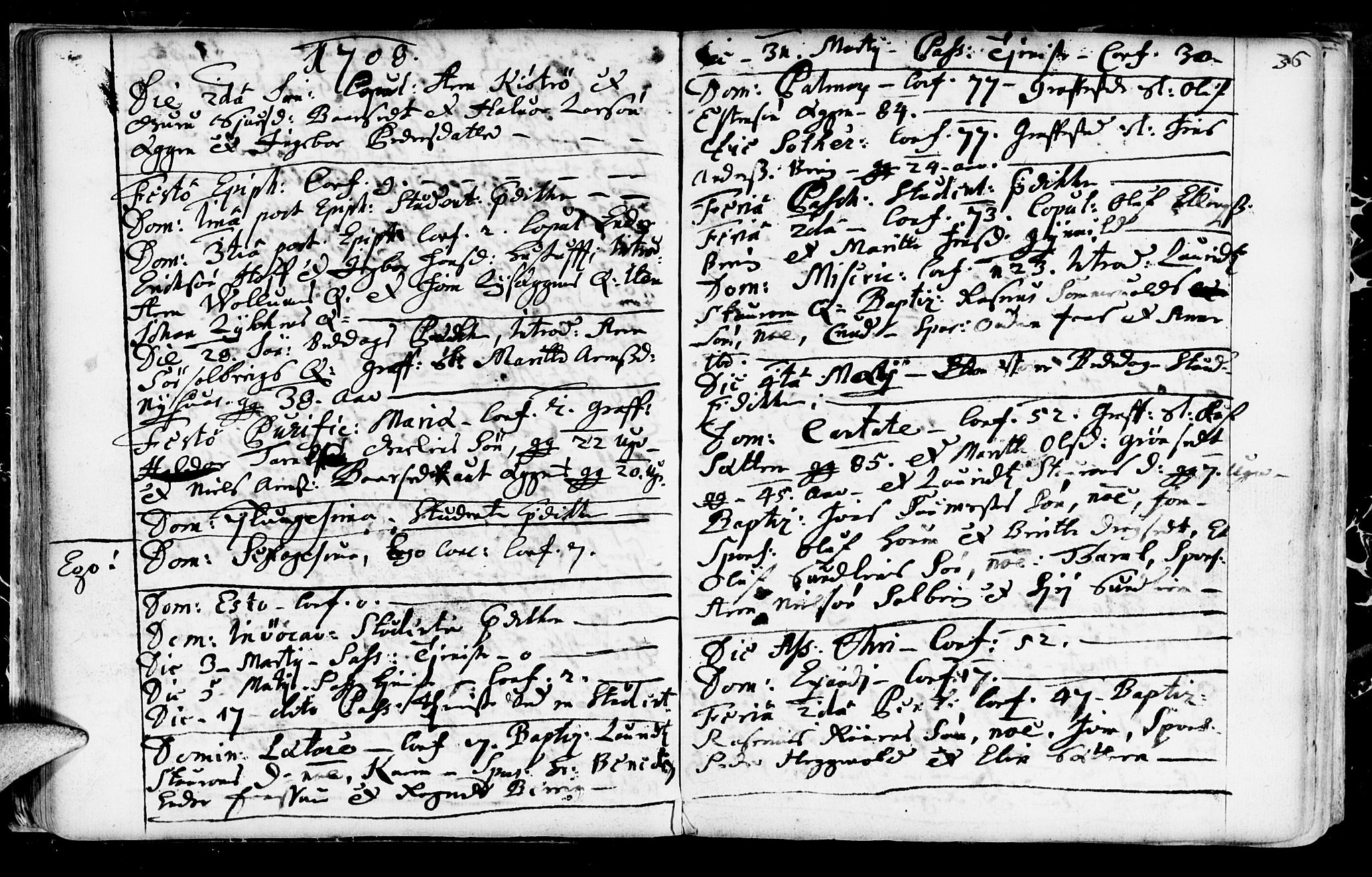 Ministerialprotokoller, klokkerbøker og fødselsregistre - Sør-Trøndelag, SAT/A-1456/689/L1036: Parish register (official) no. 689A01, 1696-1746, p. 36