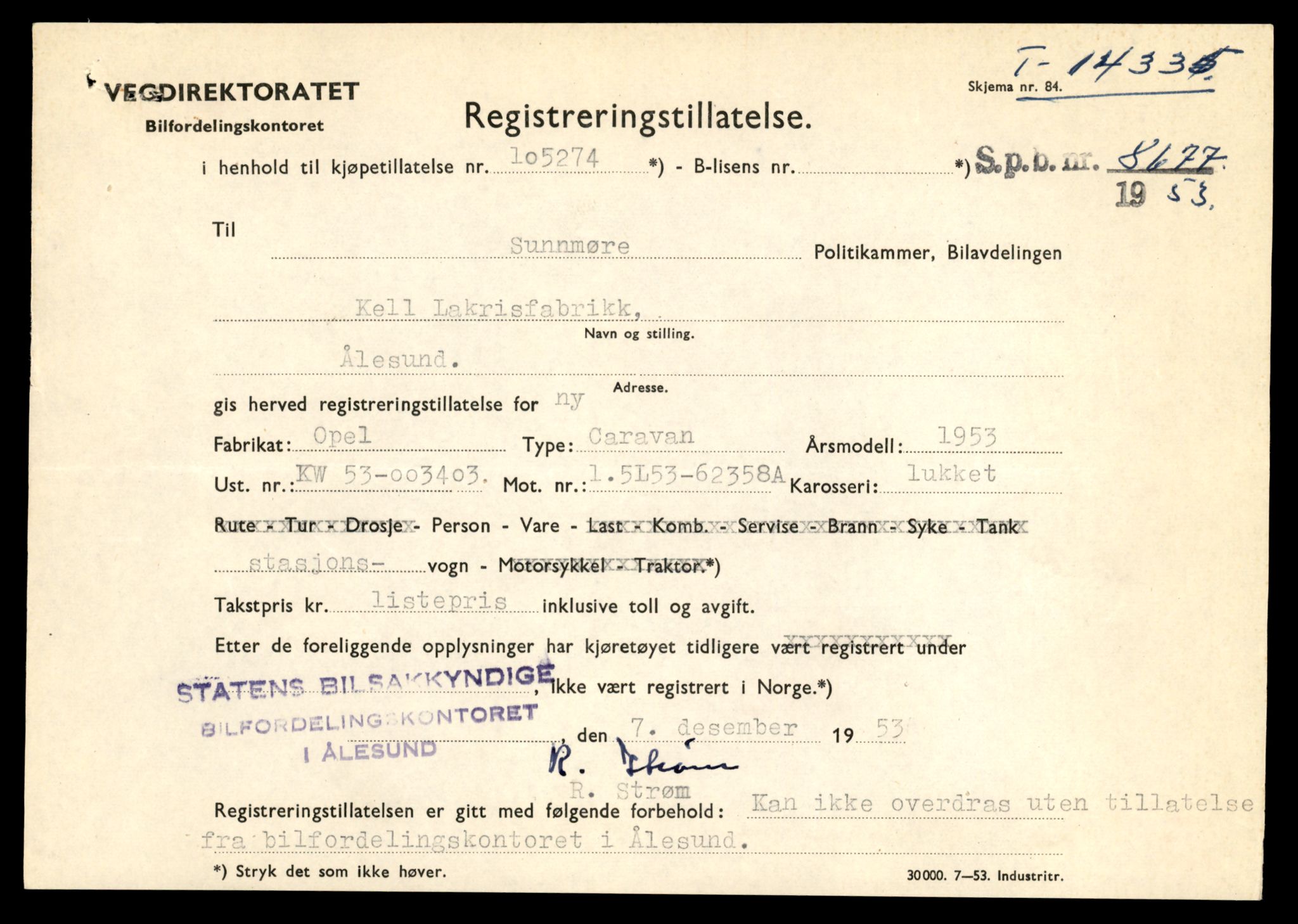 Møre og Romsdal vegkontor - Ålesund trafikkstasjon, AV/SAT-A-4099/F/Fe/L0045: Registreringskort for kjøretøy T 14320 - T 14444, 1927-1998, p. 417