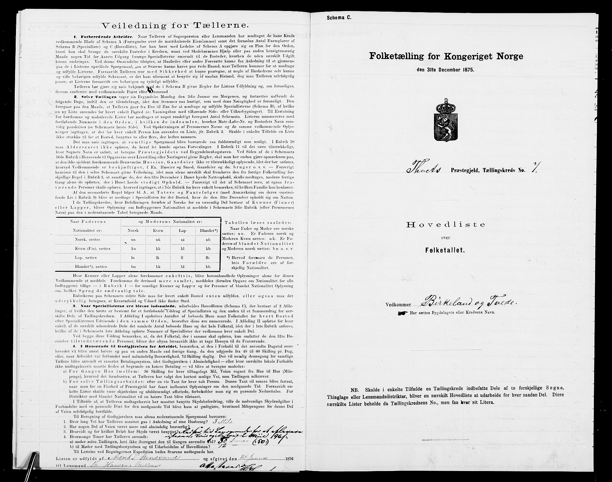 SAK, 1875 census for 1013P Tveit, 1875, p. 46