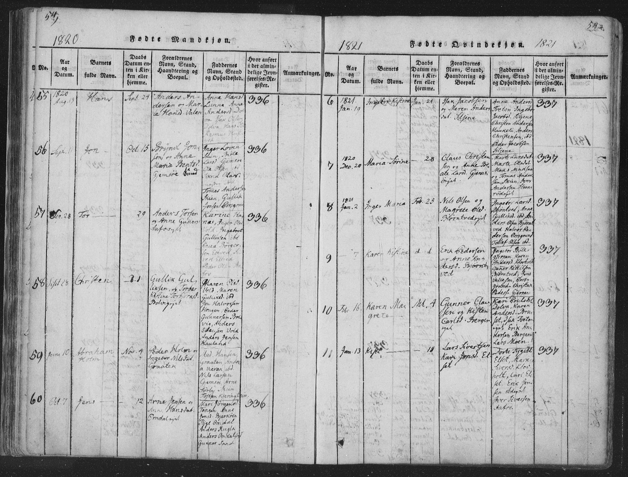 Solum kirkebøker, SAKO/A-306/F/Fa/L0004: Parish register (official) no. I 4, 1814-1833, p. 54