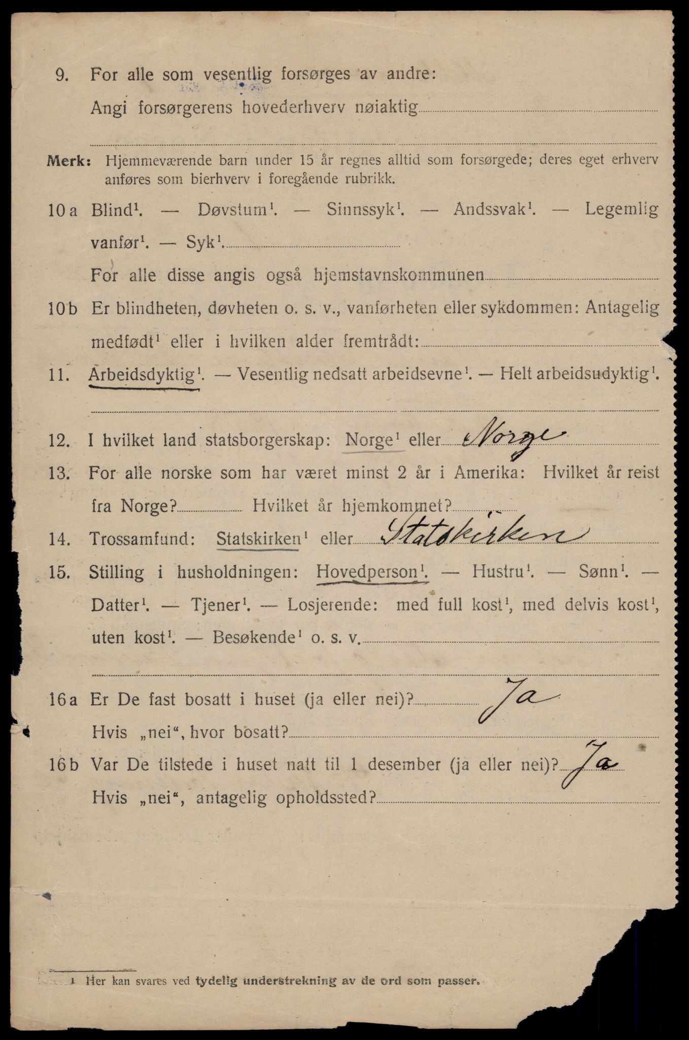 SAT, 1920 census for Trondheim, 1920, p. 120843