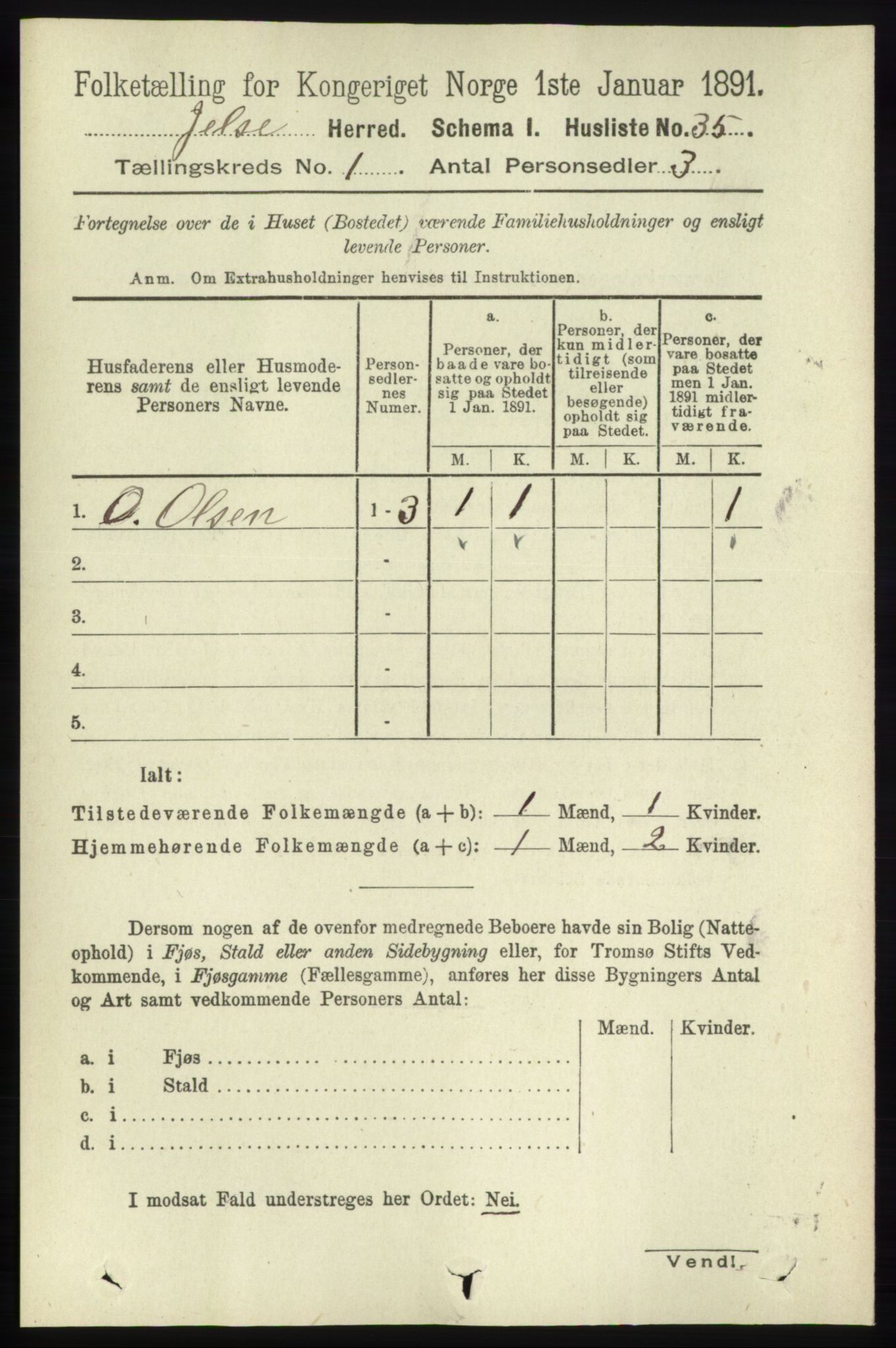 RA, 1891 census for 1138 Jelsa, 1891, p. 64