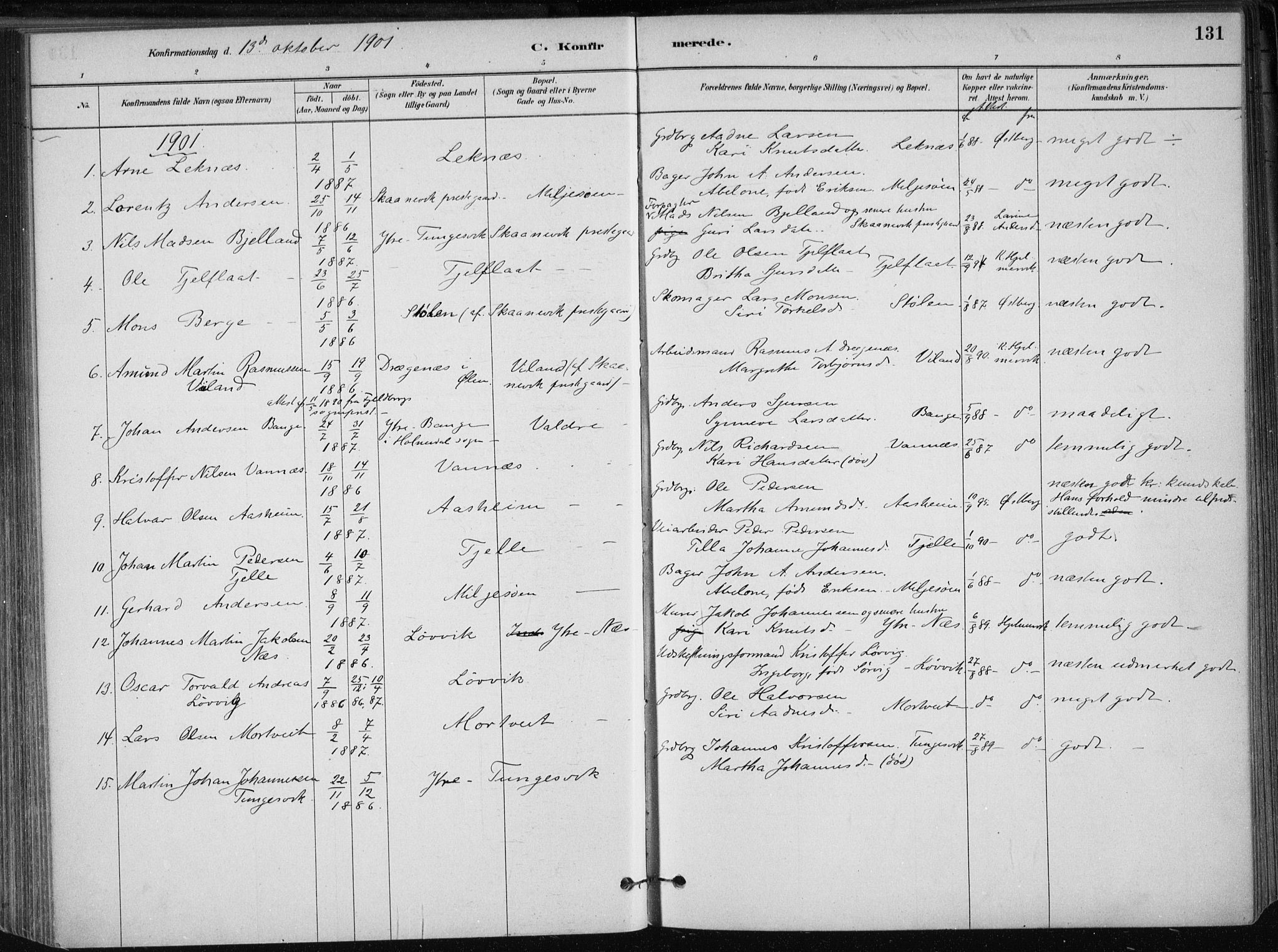 Skånevik sokneprestembete, AV/SAB-A-77801/H/Haa: Parish register (official) no. B 1, 1879-1914, p. 131