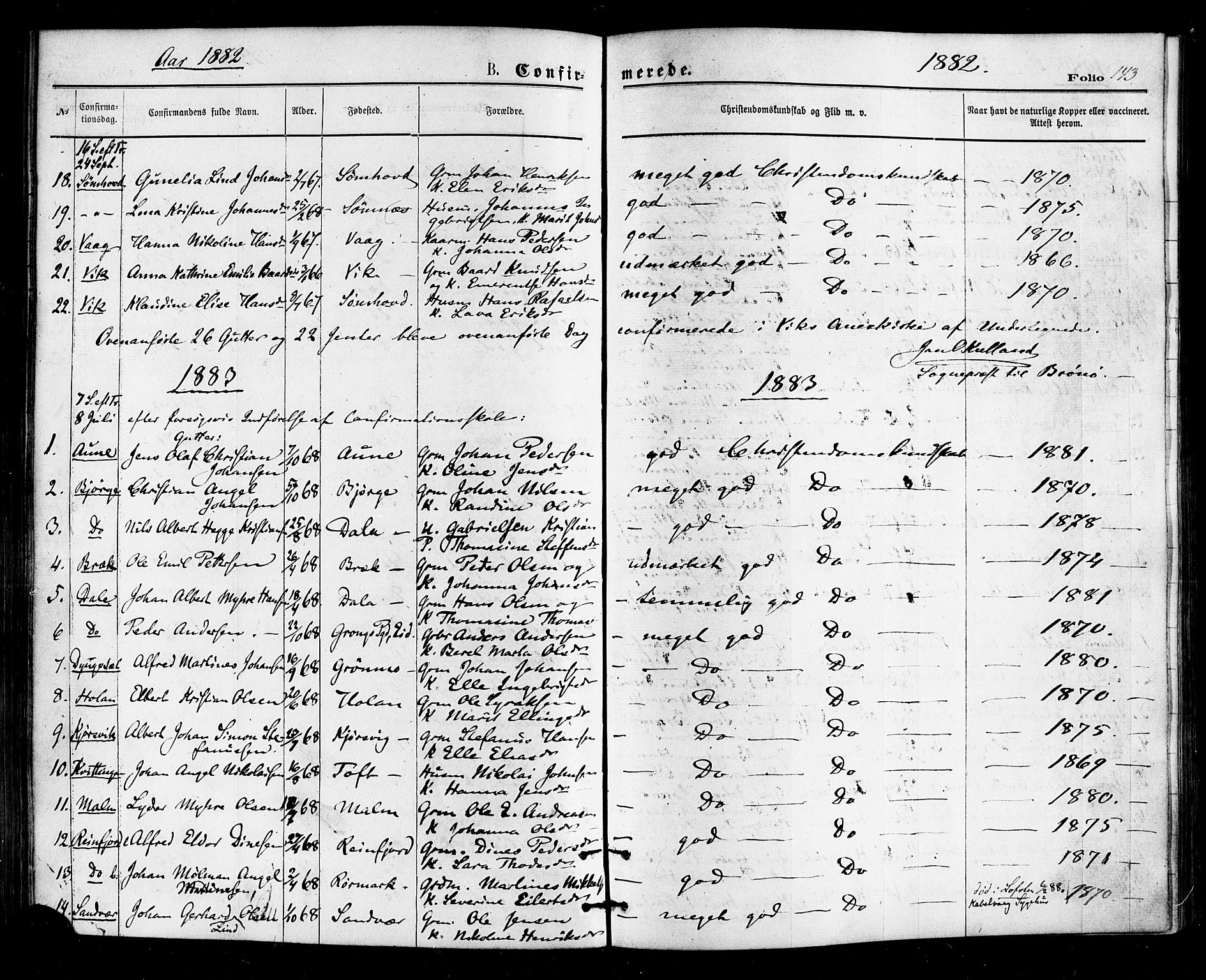 Ministerialprotokoller, klokkerbøker og fødselsregistre - Nordland, AV/SAT-A-1459/812/L0177: Parish register (official) no. 812A06, 1875-1885, p. 143