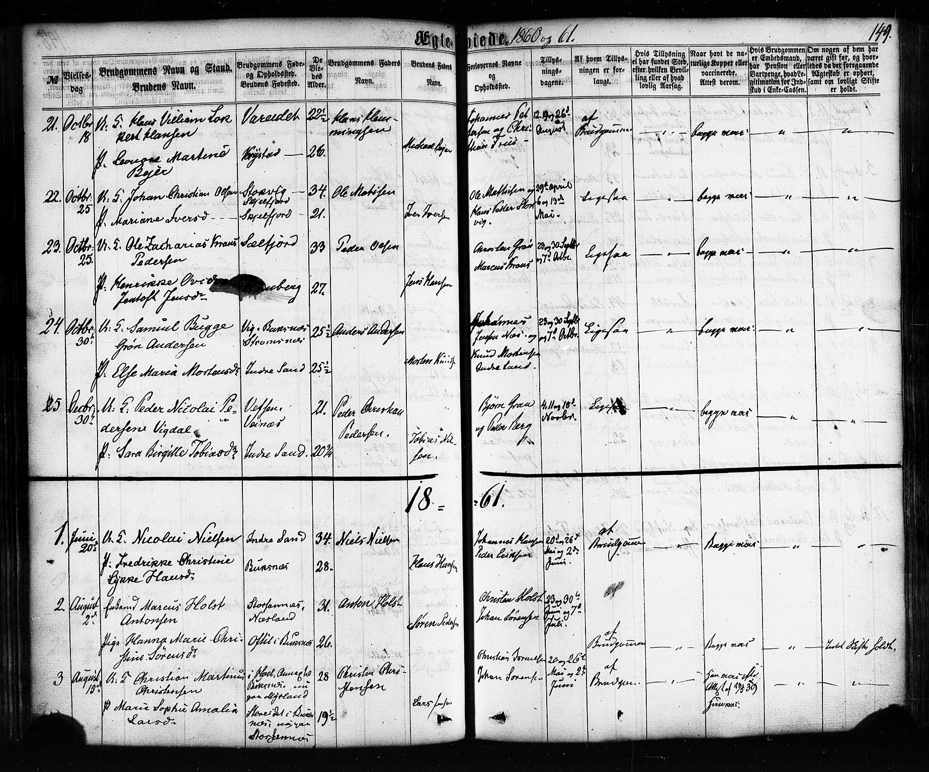 Ministerialprotokoller, klokkerbøker og fødselsregistre - Nordland, SAT/A-1459/885/L1203: Parish register (official) no. 885A04, 1859-1877, p. 149