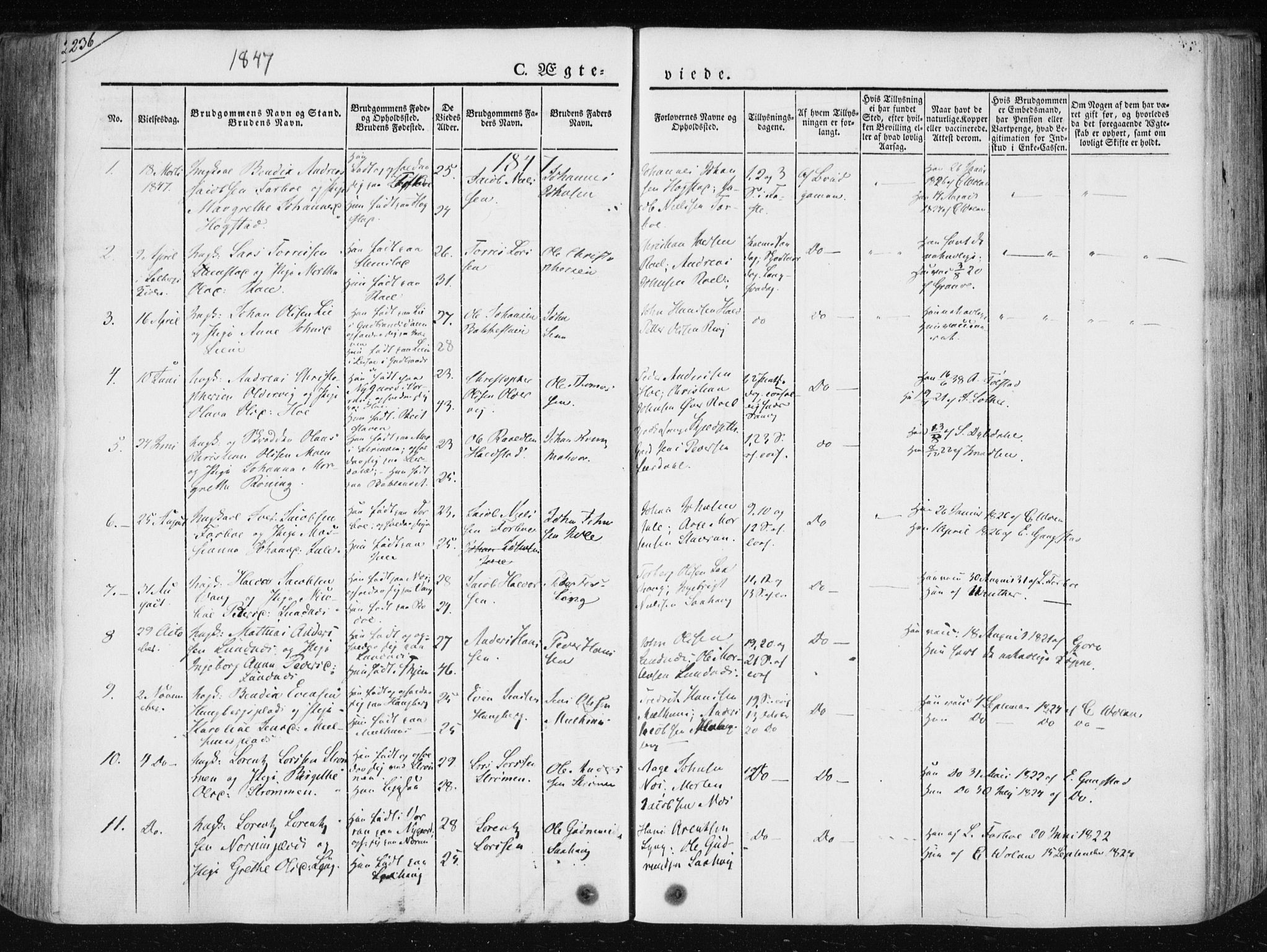 Ministerialprotokoller, klokkerbøker og fødselsregistre - Nord-Trøndelag, SAT/A-1458/730/L0280: Parish register (official) no. 730A07 /1, 1840-1854, p. 236