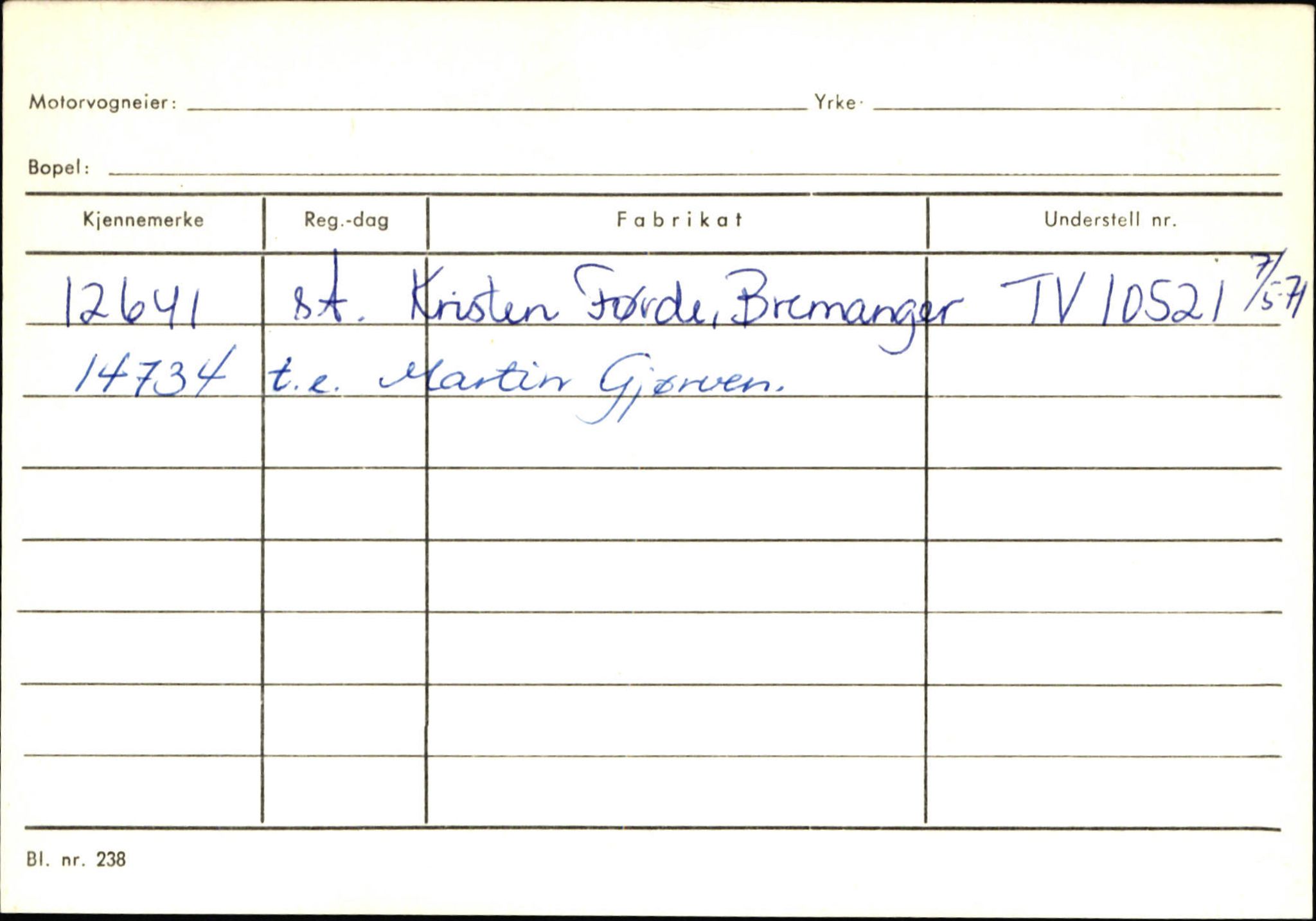 Statens vegvesen, Sogn og Fjordane vegkontor, AV/SAB-A-5301/4/F/L0132: Eigarregister Askvoll A-Å. Balestrand A-Å, 1945-1975, p. 581