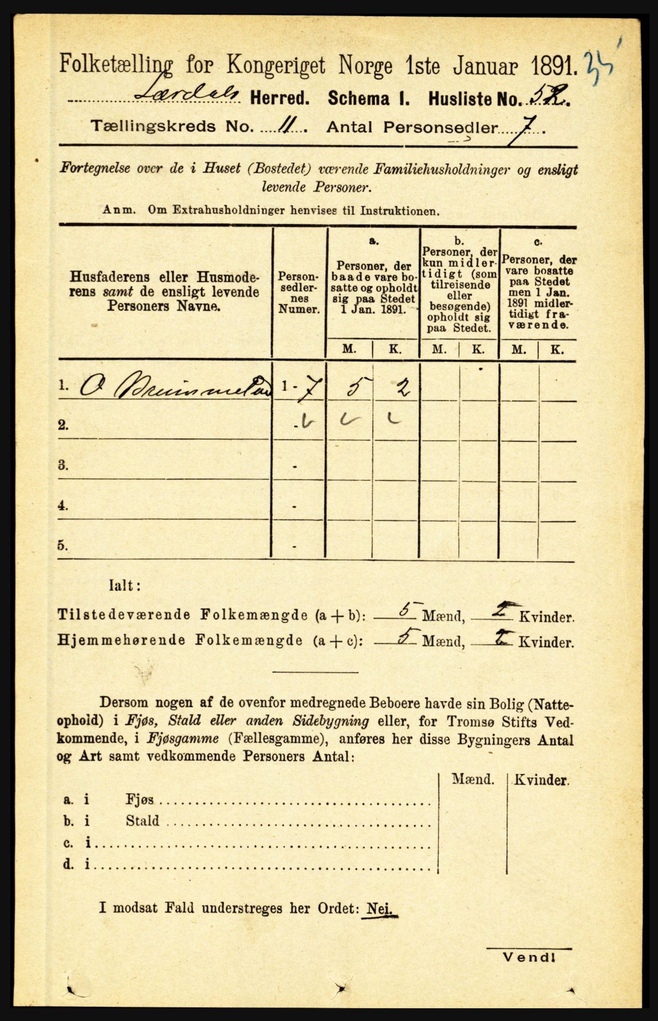 RA, 1891 census for 1422 Lærdal, 1891, p. 2148
