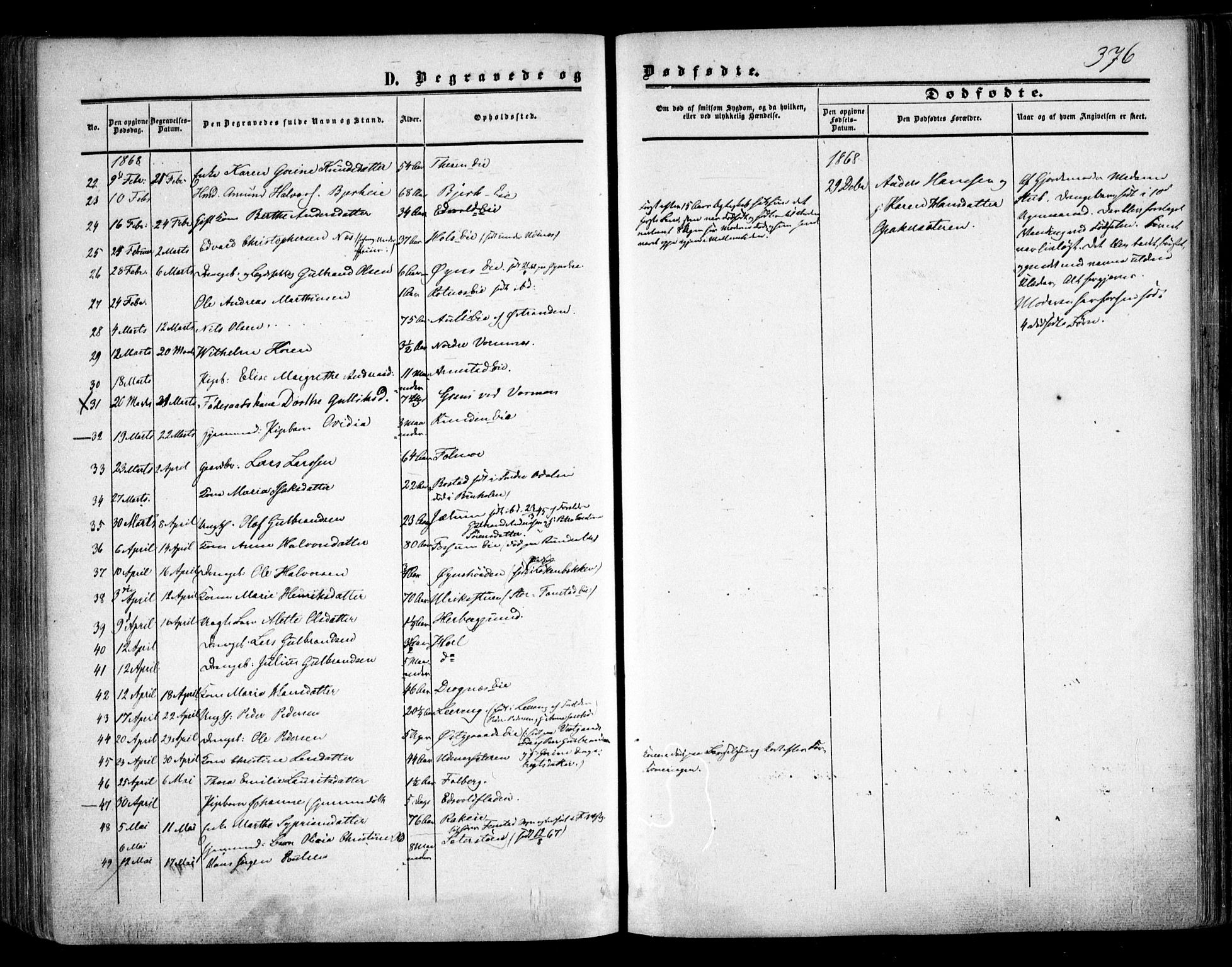 Nes prestekontor Kirkebøker, AV/SAO-A-10410/F/Fa/L0008: Parish register (official) no. I 8, 1859-1874, p. 376