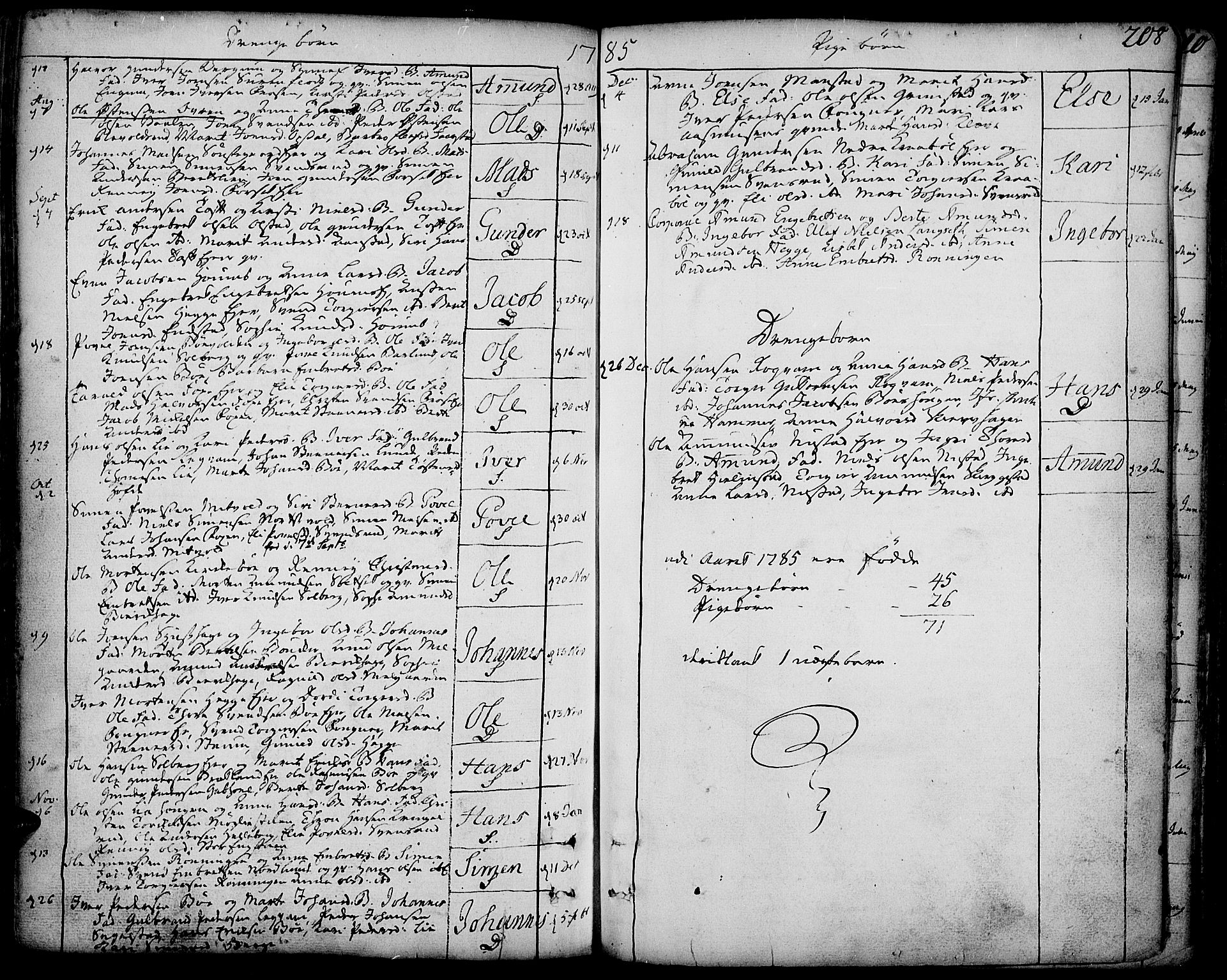 Gausdal prestekontor, AV/SAH-PREST-090/H/Ha/Haa/L0003: Parish register (official) no. 3, 1758-1809, p. 208