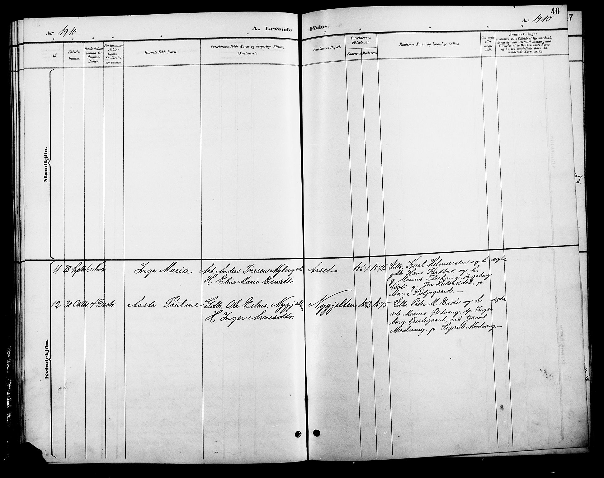 Tolga prestekontor, SAH/PREST-062/L/L0009: Parish register (copy) no. 9, 1892-1919, p. 46
