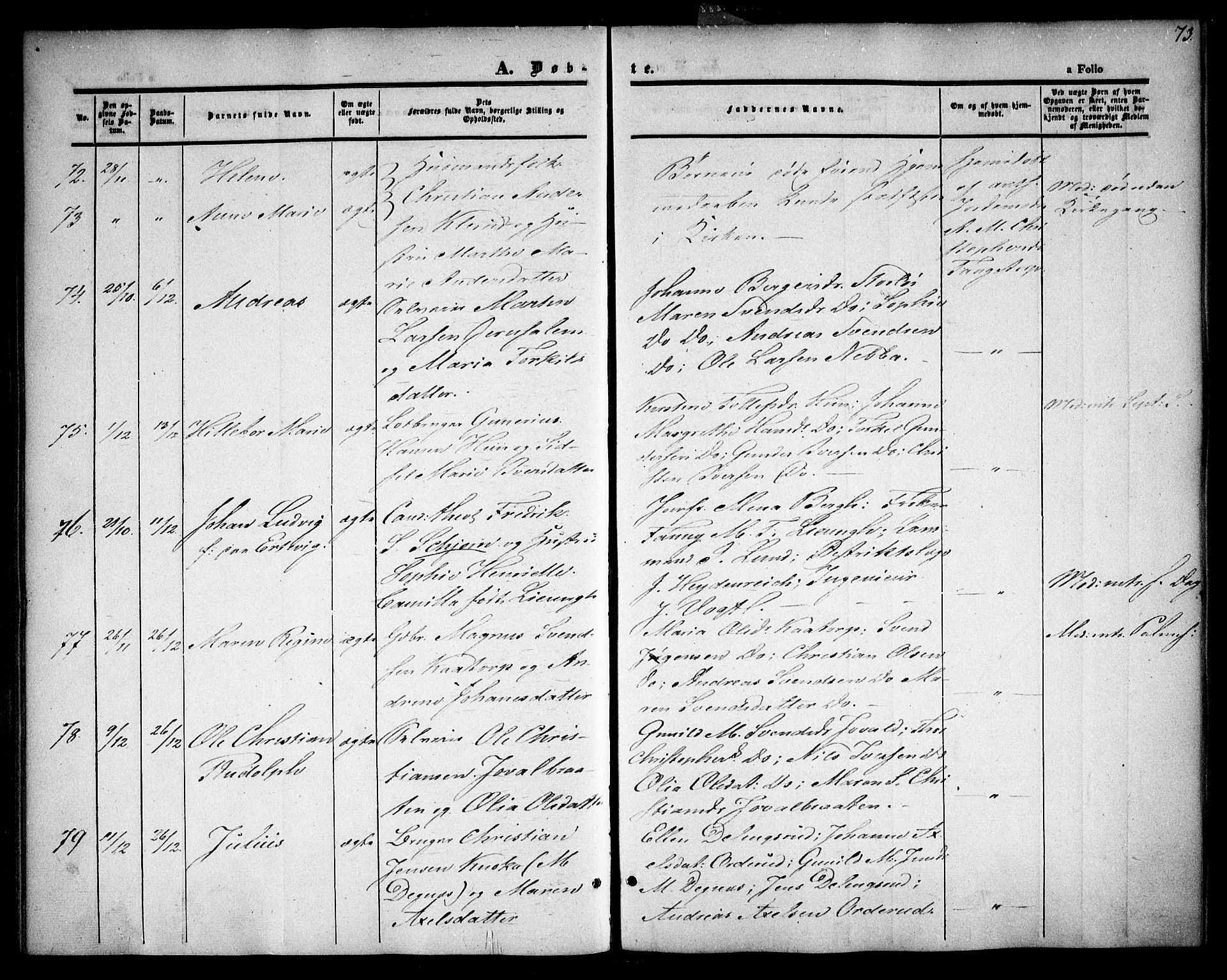 Rødenes prestekontor Kirkebøker, SAO/A-2005/F/Fa/L0006: Parish register (official) no. I 6, 1850-1859, p. 73