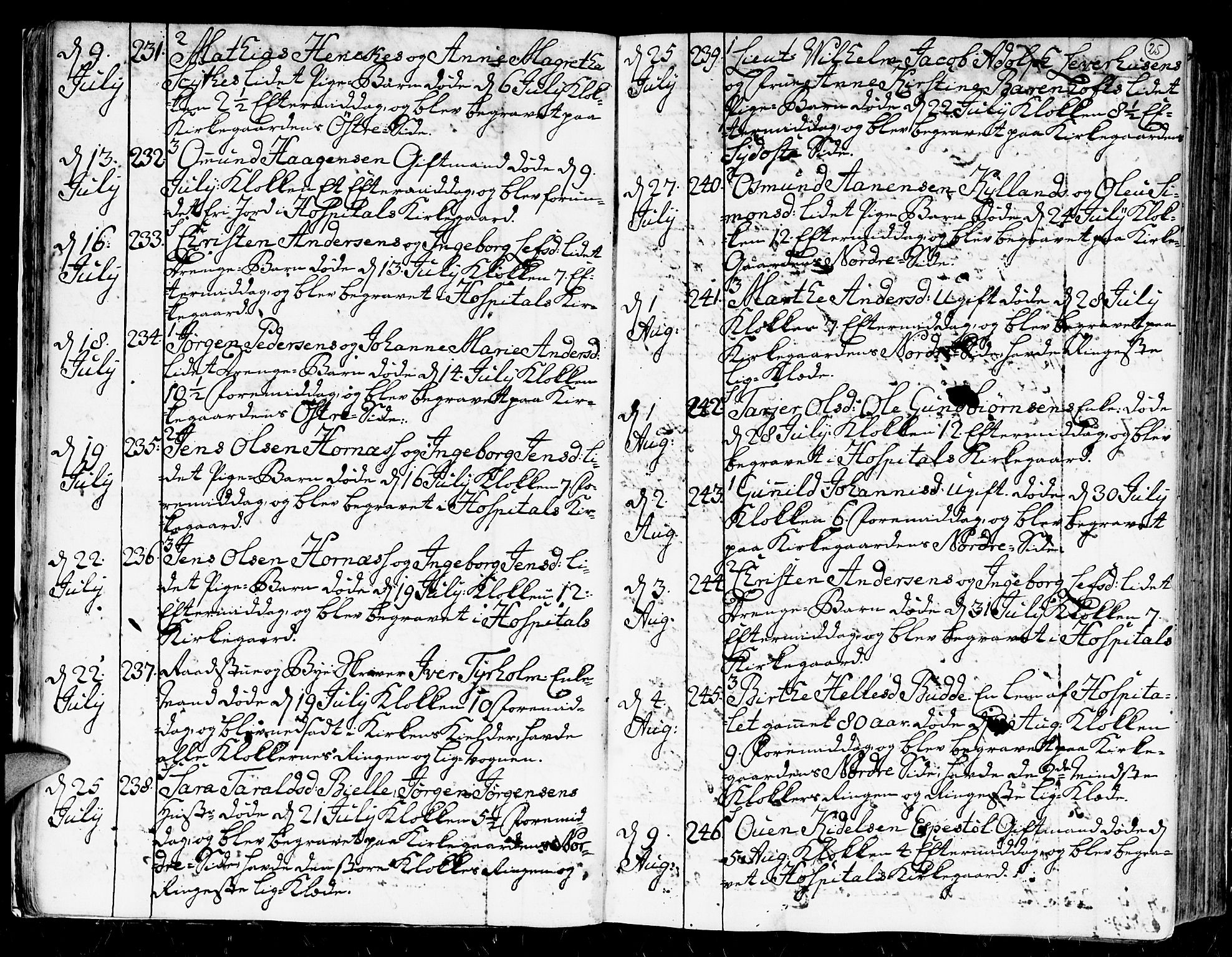 Kristiansand domprosti, SAK/1112-0006/F/Fa/L0004: Parish register (official) no. A 4, 1762-1794, p. 25