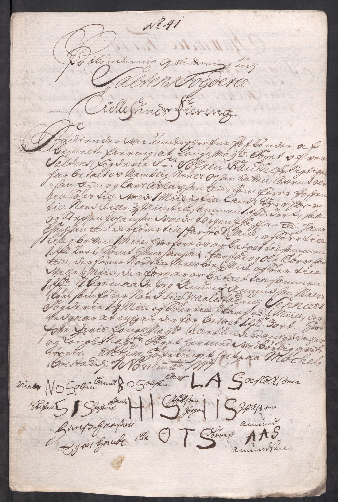 Rentekammeret inntil 1814, Reviderte regnskaper, Fogderegnskap, AV/RA-EA-4092/R66/L4587: Fogderegnskap Salten, 1717, p. 351