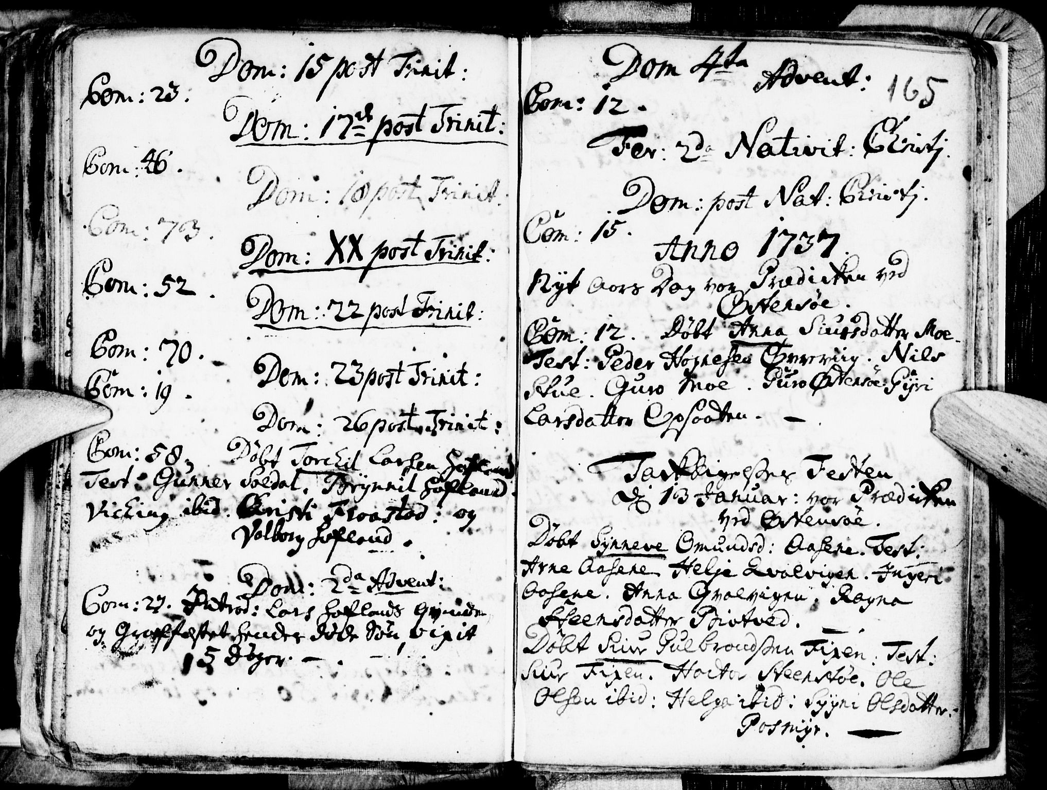 Kvam sokneprestembete, AV/SAB-A-76201/H/Haa: Parish register (official) no. A 1, 1690-1741, p. 165