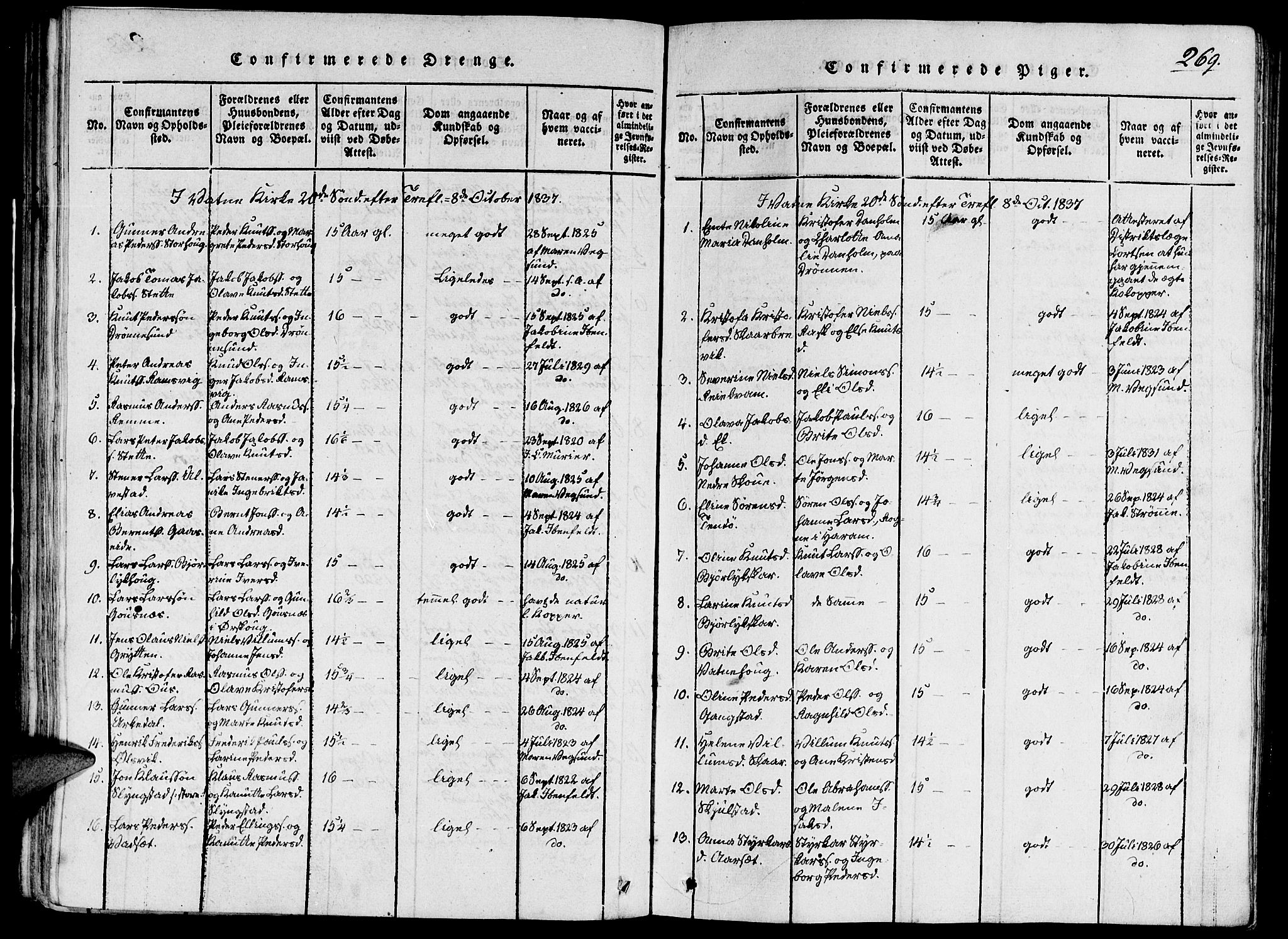 Ministerialprotokoller, klokkerbøker og fødselsregistre - Møre og Romsdal, SAT/A-1454/524/L0351: Parish register (official) no. 524A03, 1816-1838, p. 269