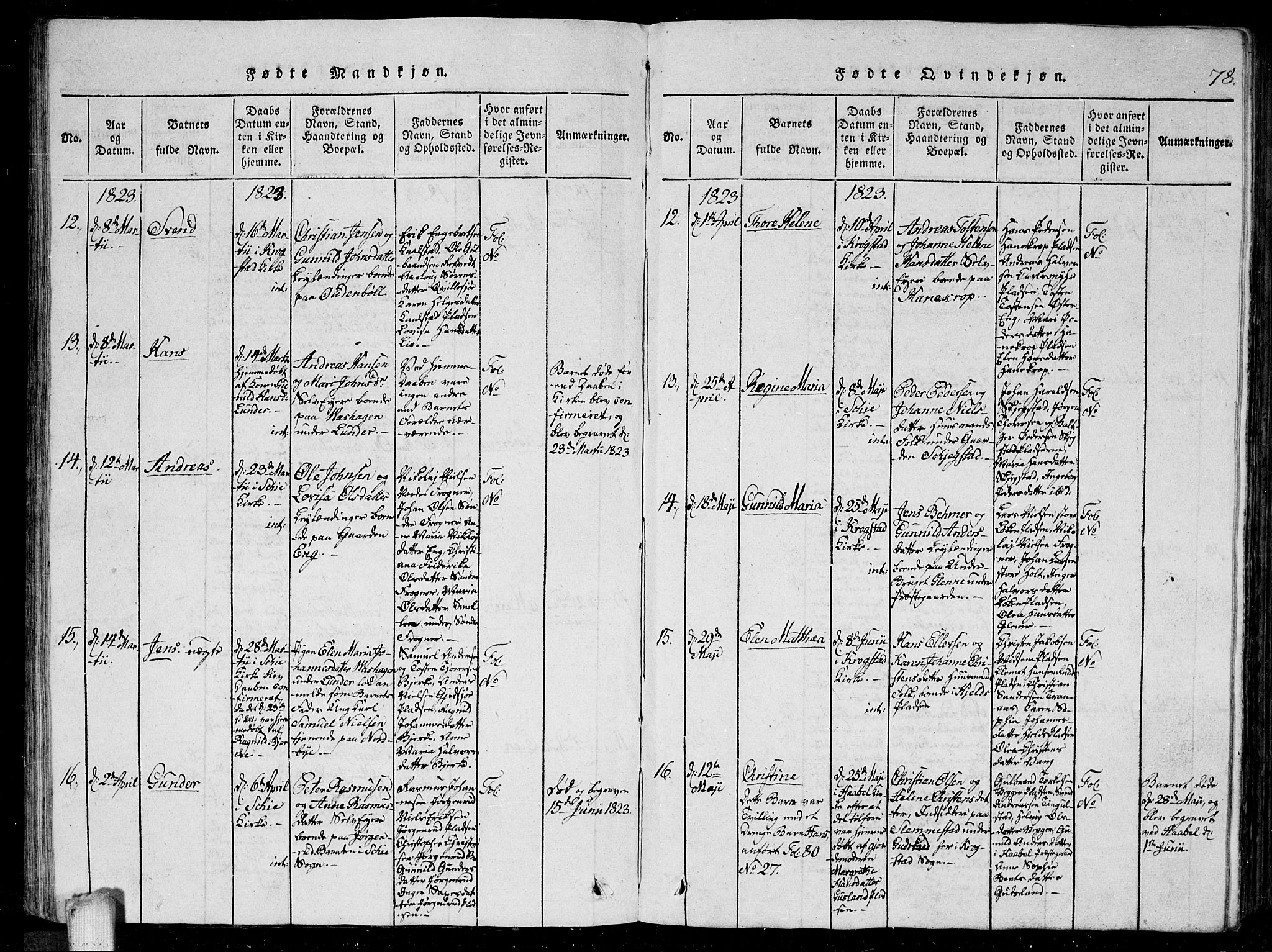Kråkstad prestekontor Kirkebøker, SAO/A-10125a/G/Ga/L0001: Parish register (copy) no. I 1, 1813-1824, p. 78