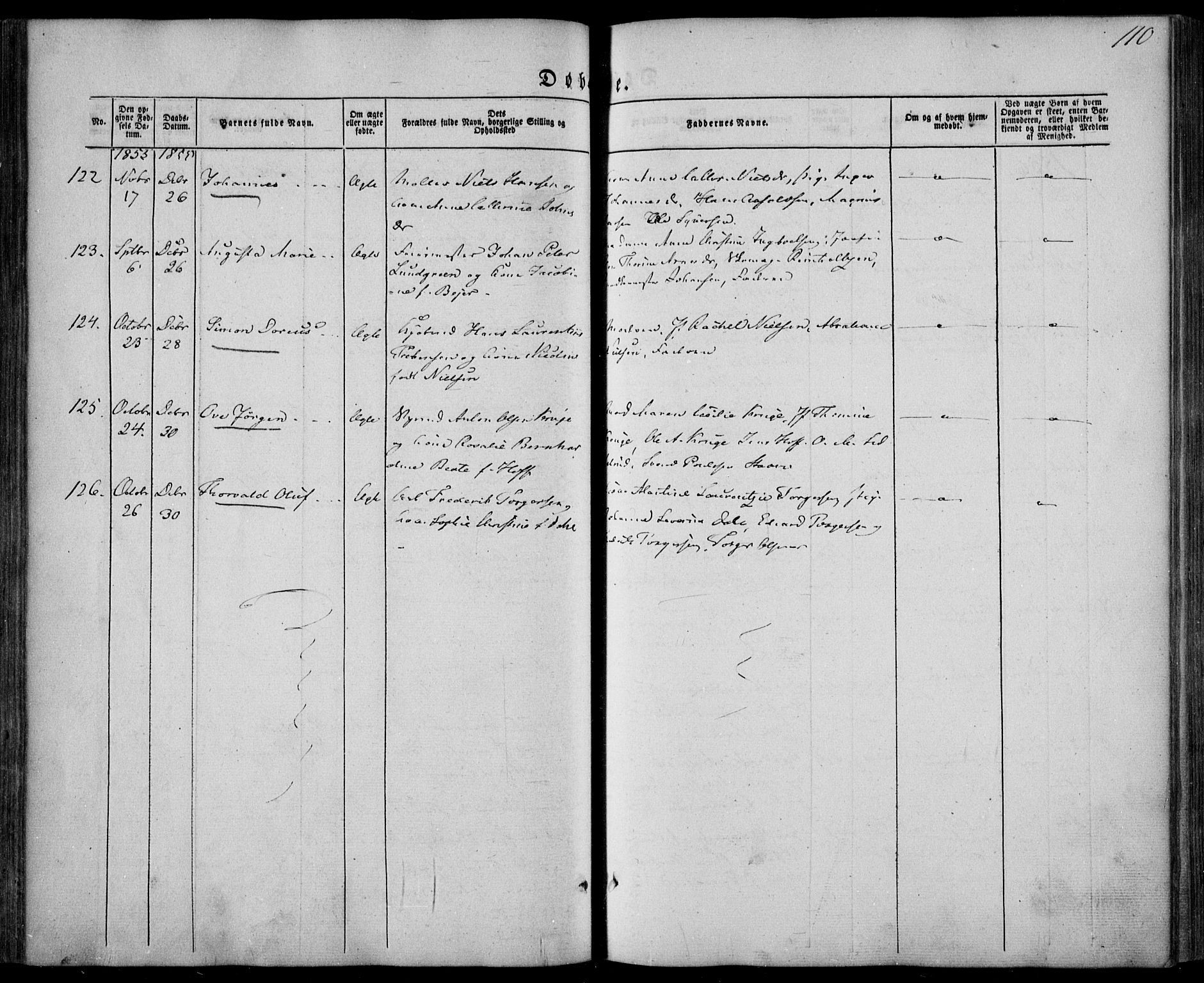 Larvik kirkebøker, AV/SAKO-A-352/F/Fa/L0003: Parish register (official) no. I 3, 1848-1856, p. 110