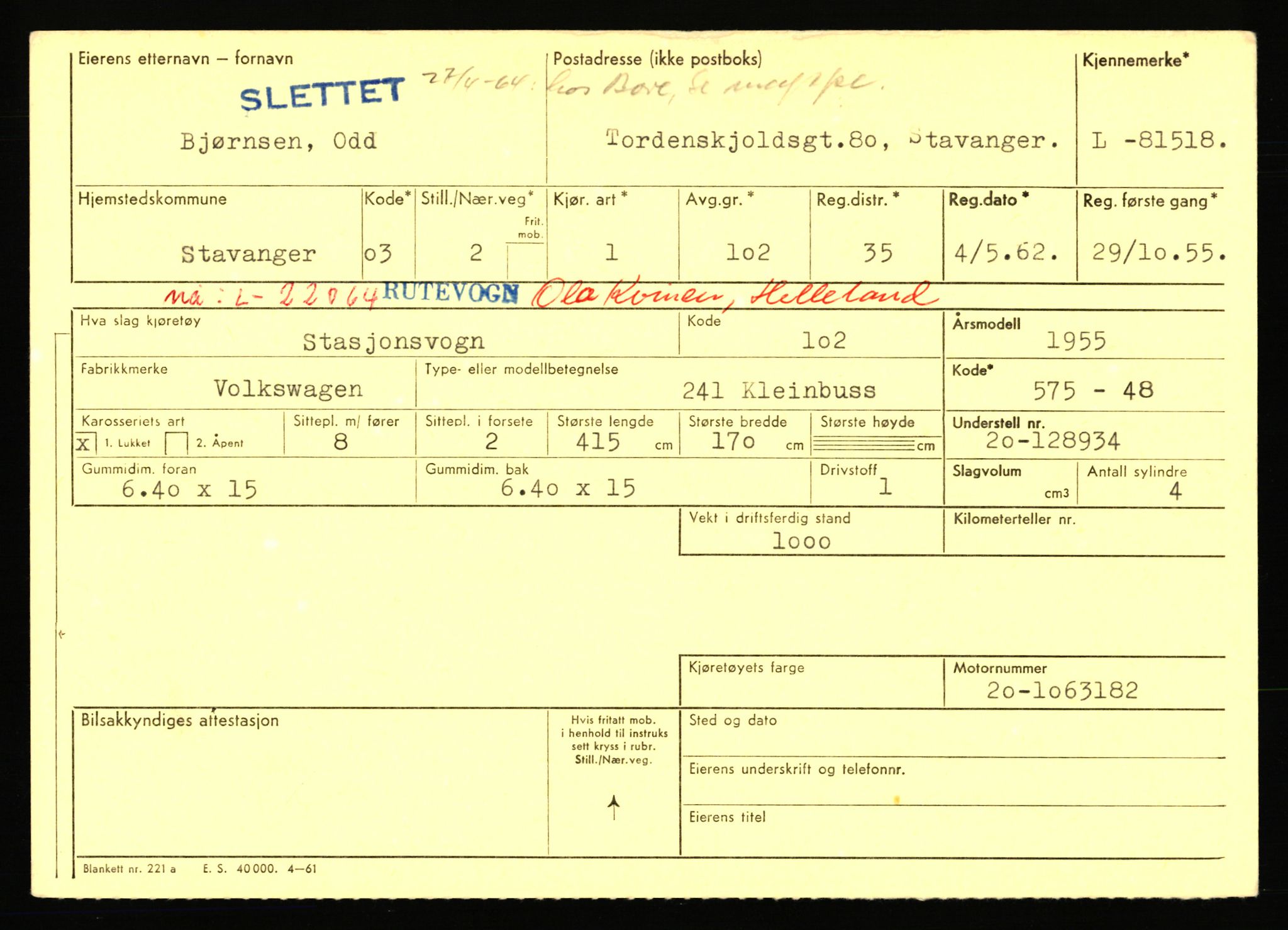 Stavanger trafikkstasjon, AV/SAST-A-101942/0/F/L0071: L-80500 - L-82199, 1930-1971, p. 1761